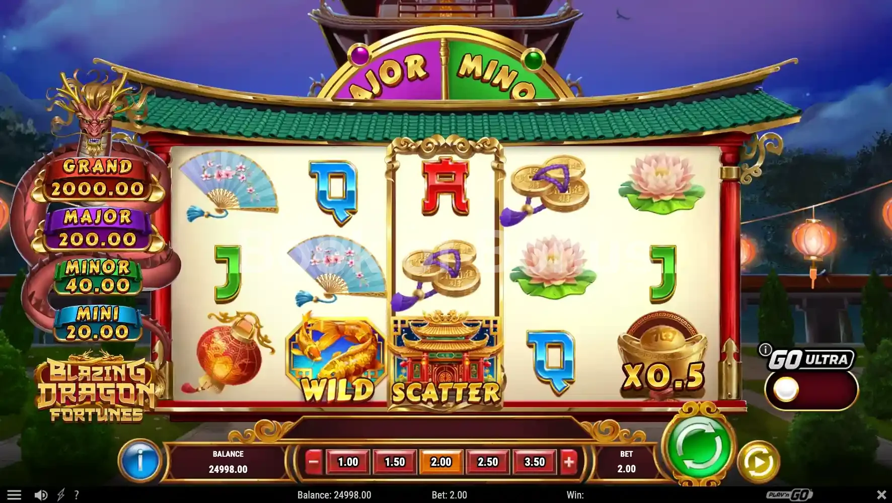 Blazing Dragon Fortunes par Play'n GO - jeu de base et disposition des rouleaux