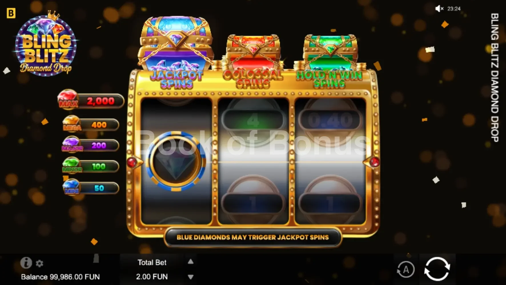 Bling Blitz Diamond Drop par BGaming - base game 2