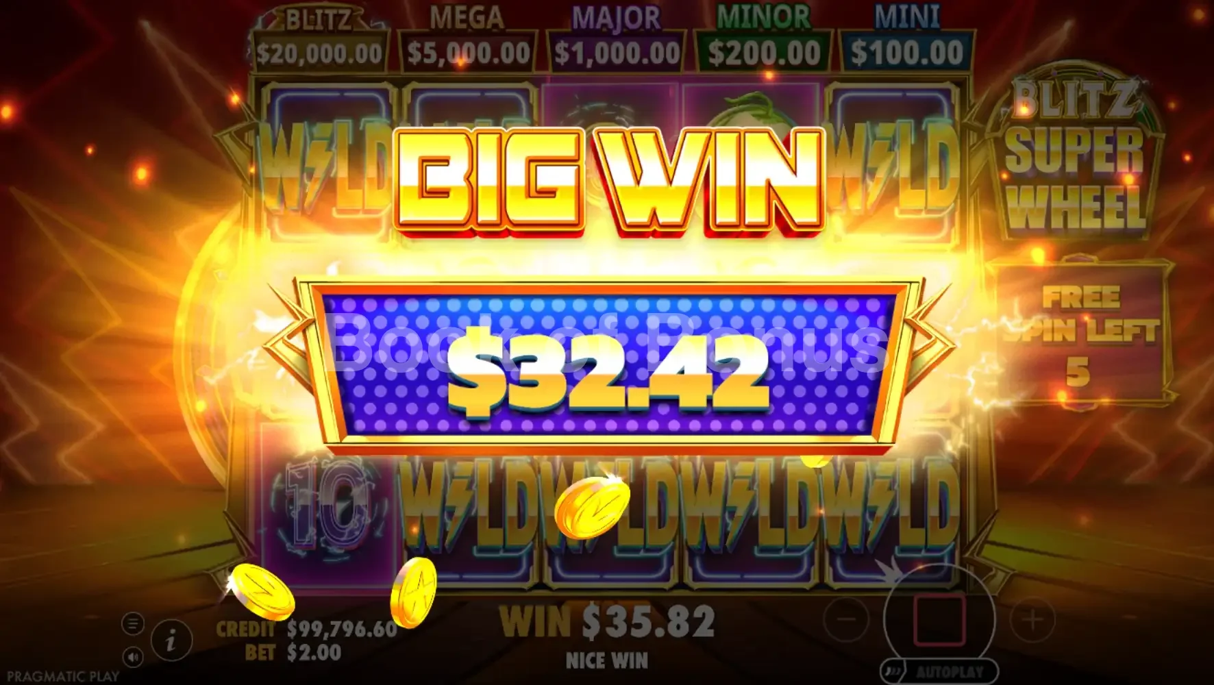 Blitz Super Wheel par Pragmatic Play - gros gain