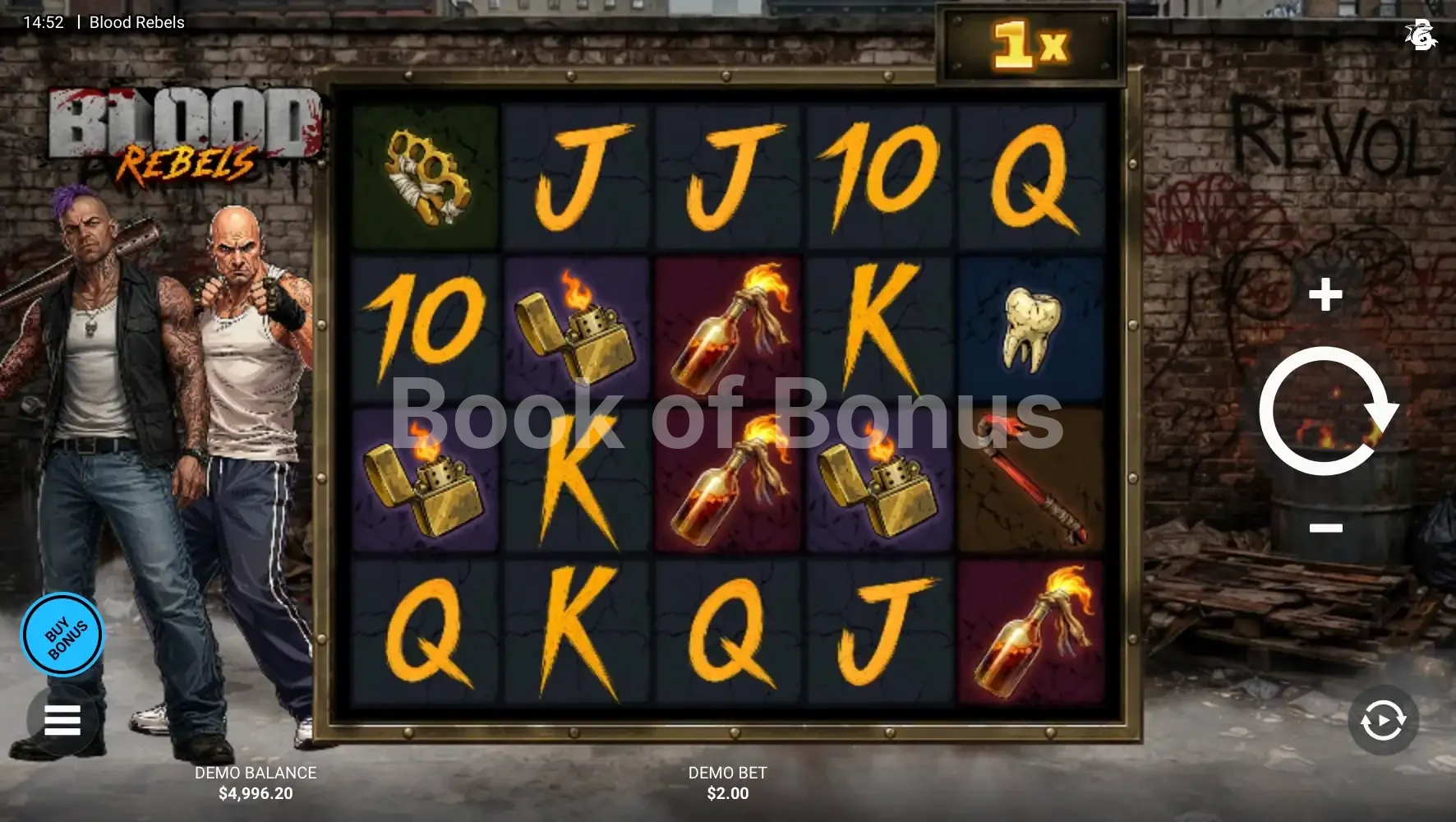Blood Rebels par Hacksaw Gaming - jeu de base et disposition des rouleaux