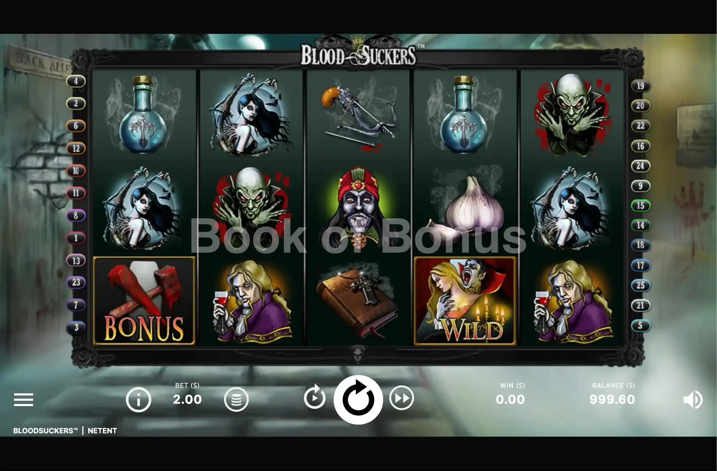 Blood Suckers par NetEnt - jeu de base et disposition des rouleaux