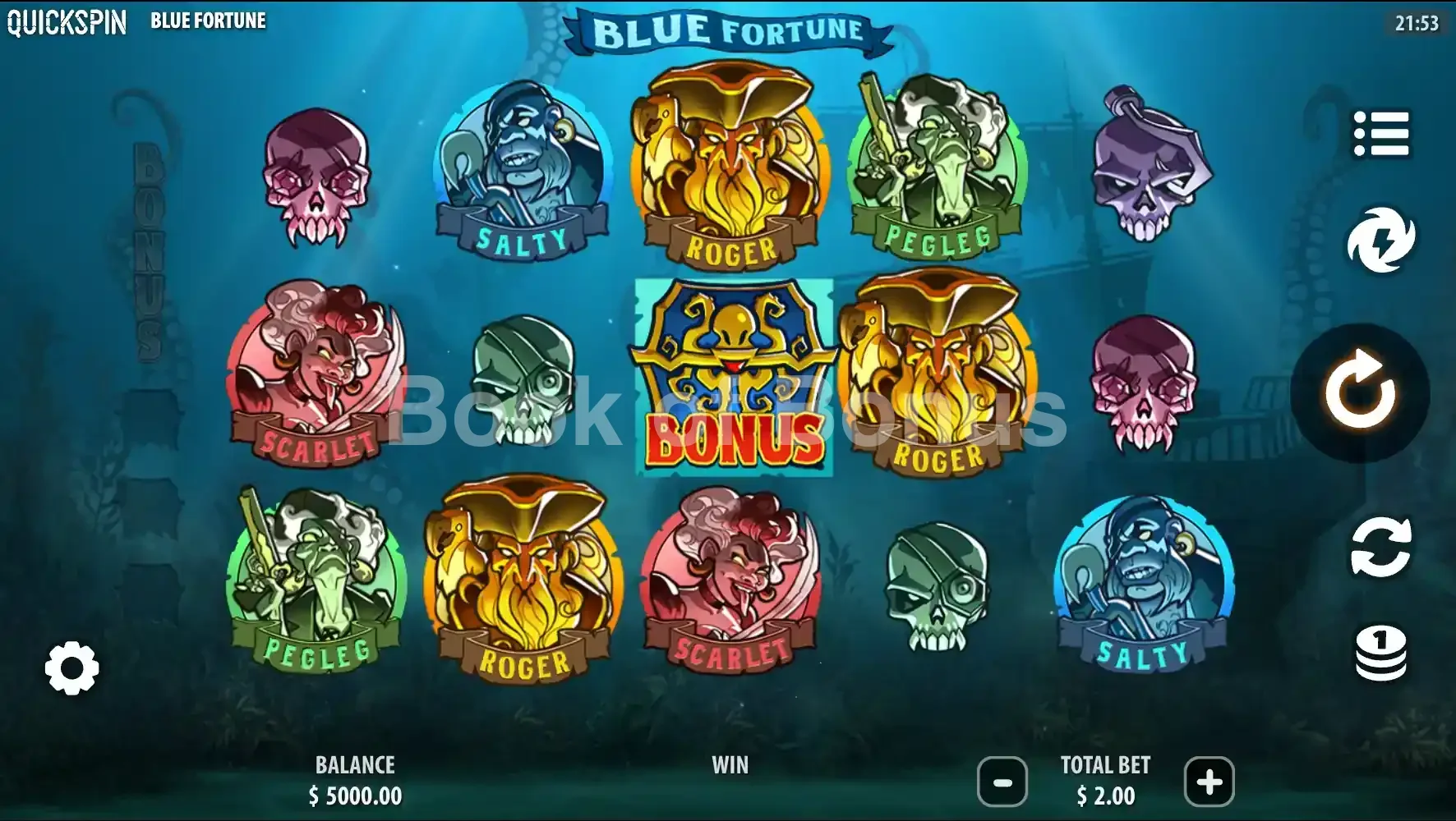 Blue Fortune par Quickspin - jeu de base et disposition des rouleaux