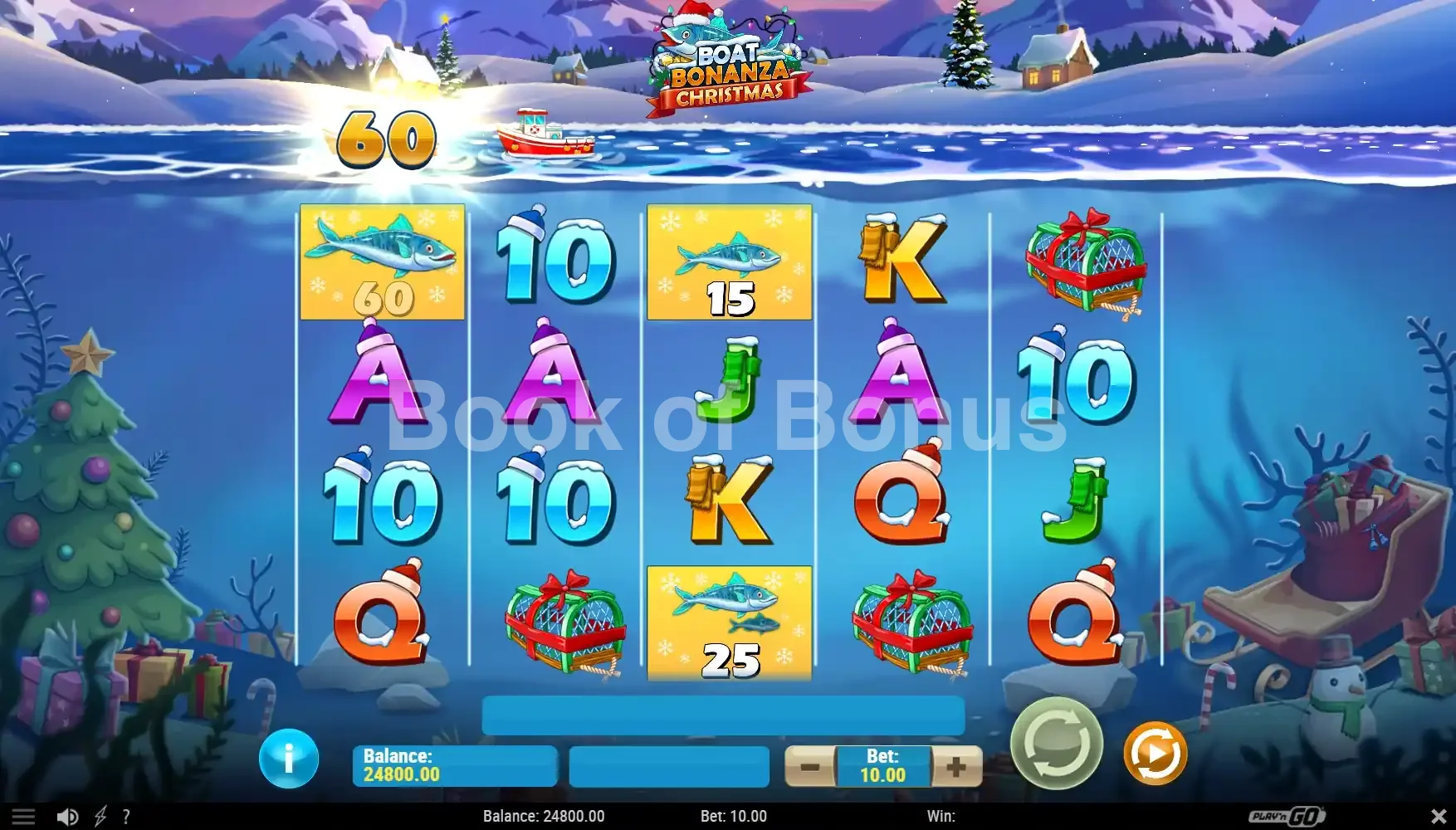 Boat Bonanza Christmas par Play'n GO - spin result