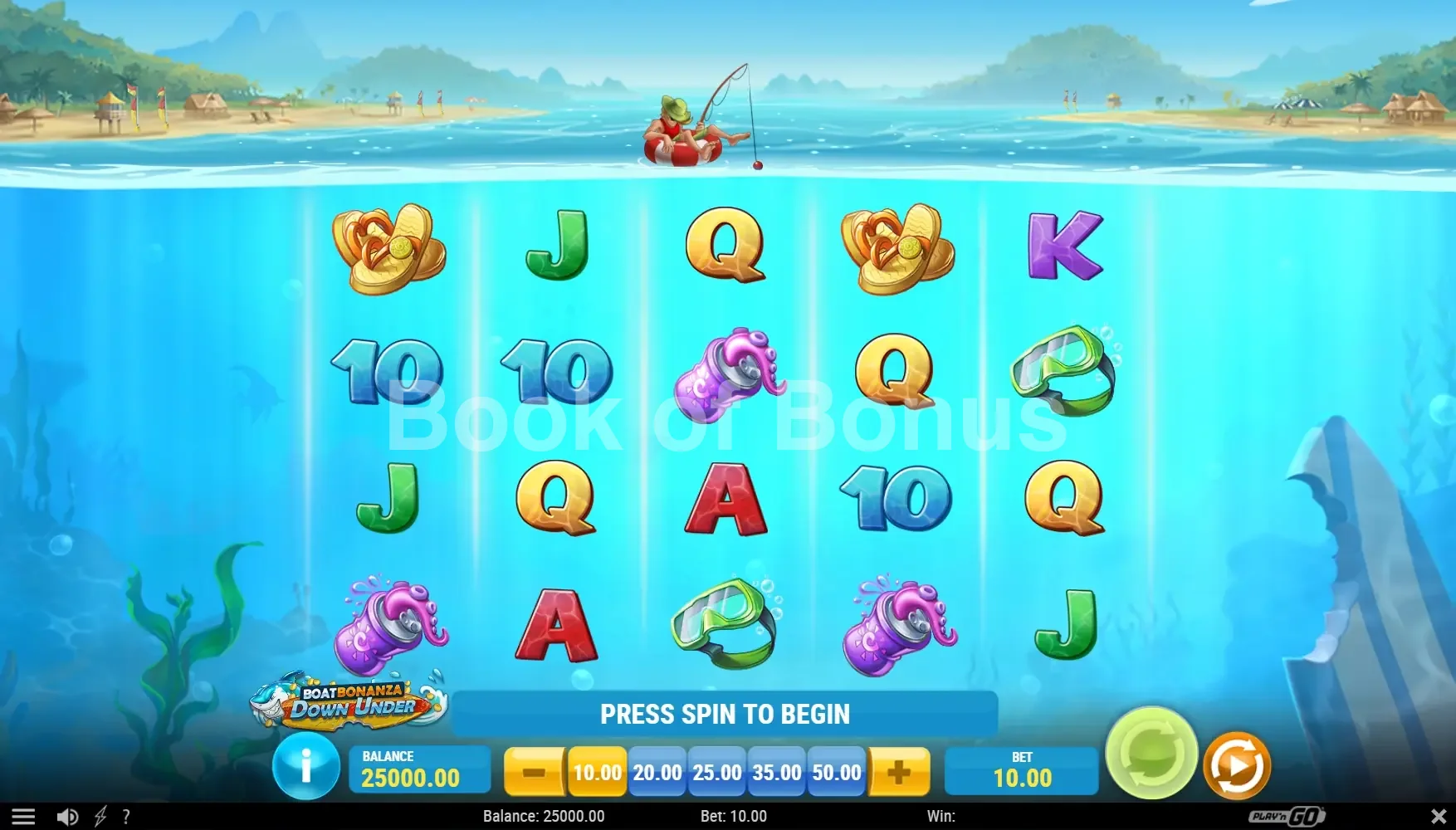 Boat Bonanza Down Under par Play'n GO - jeu de base et disposition des rouleaux