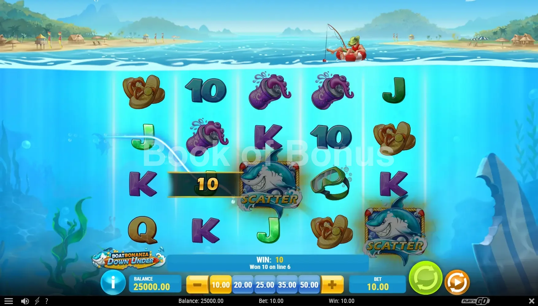 Boat Bonanza Down Under par Play'n GO - spin result