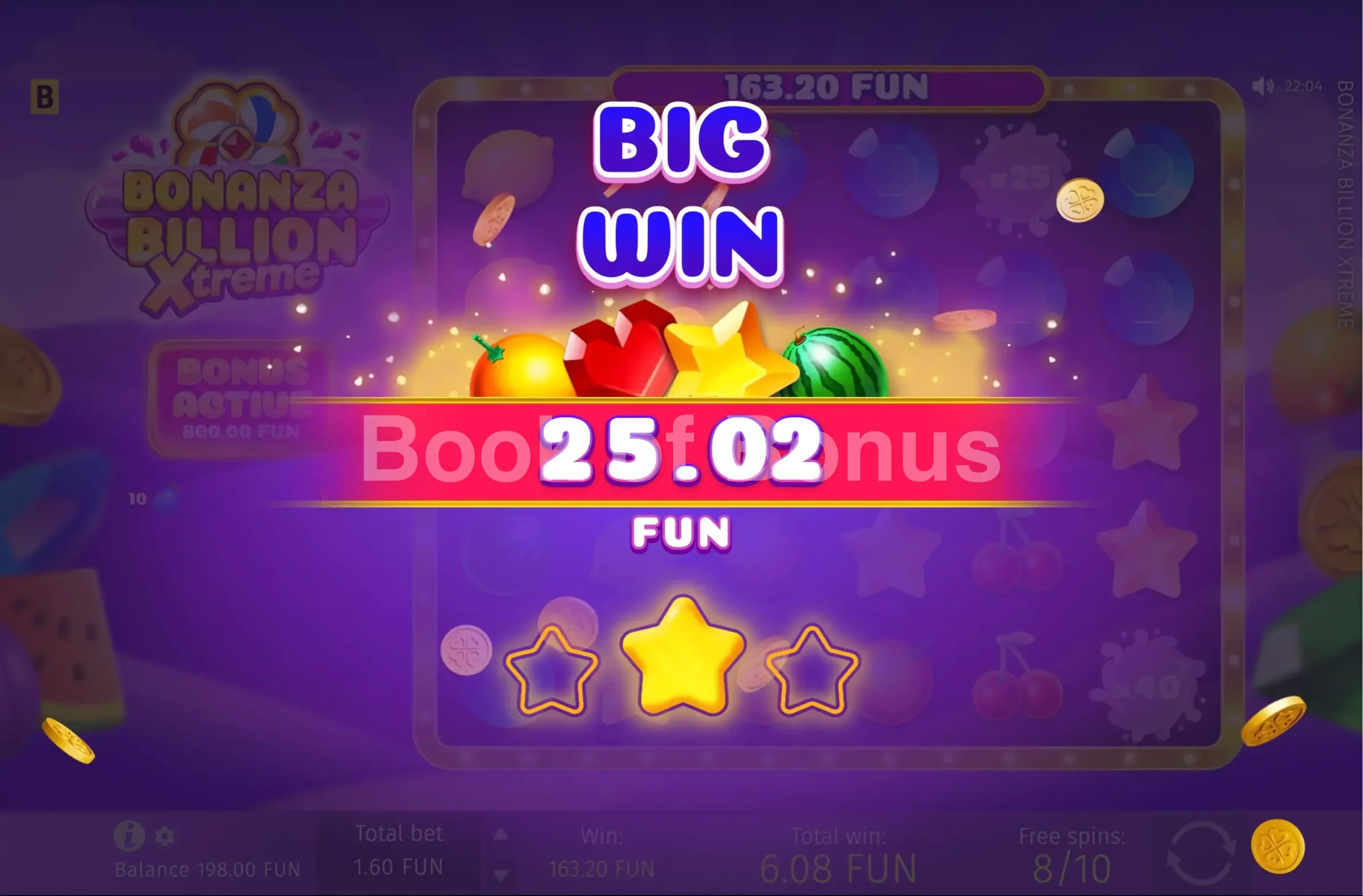 Bonanza Billion Xtreme par BGaming - gros gain