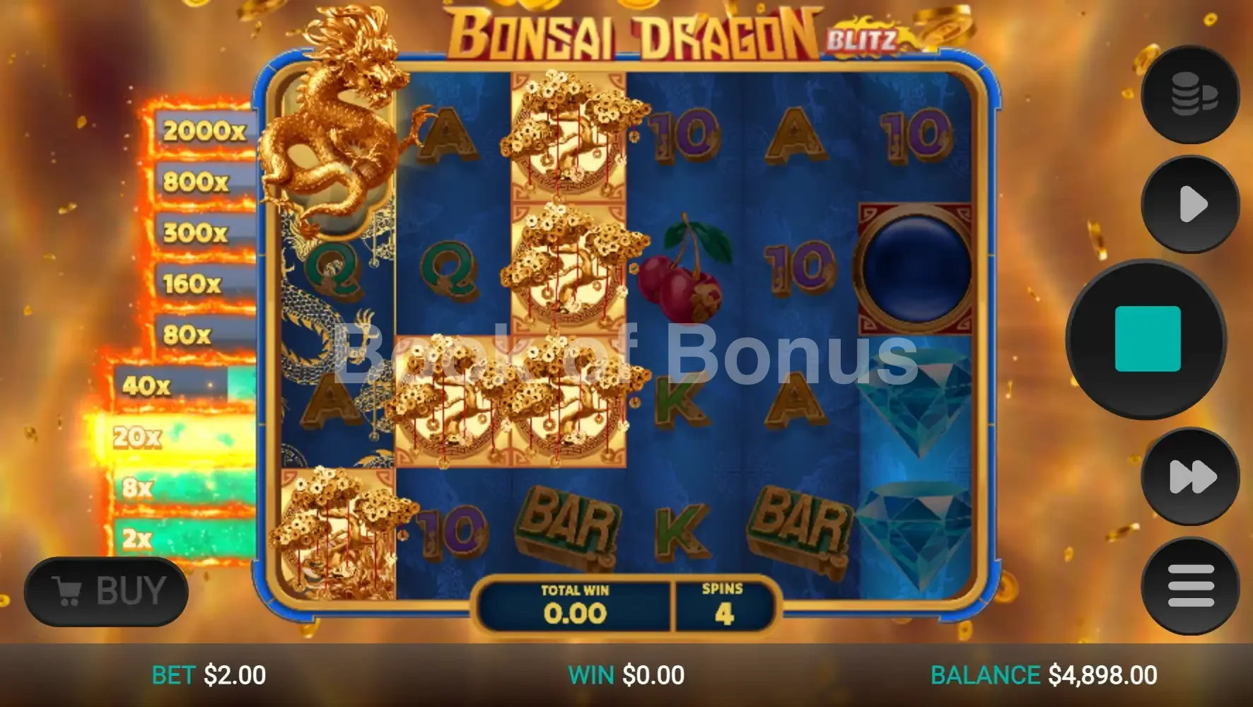 Tours gratuits Bonsai Dragon Blitz Dream Drop