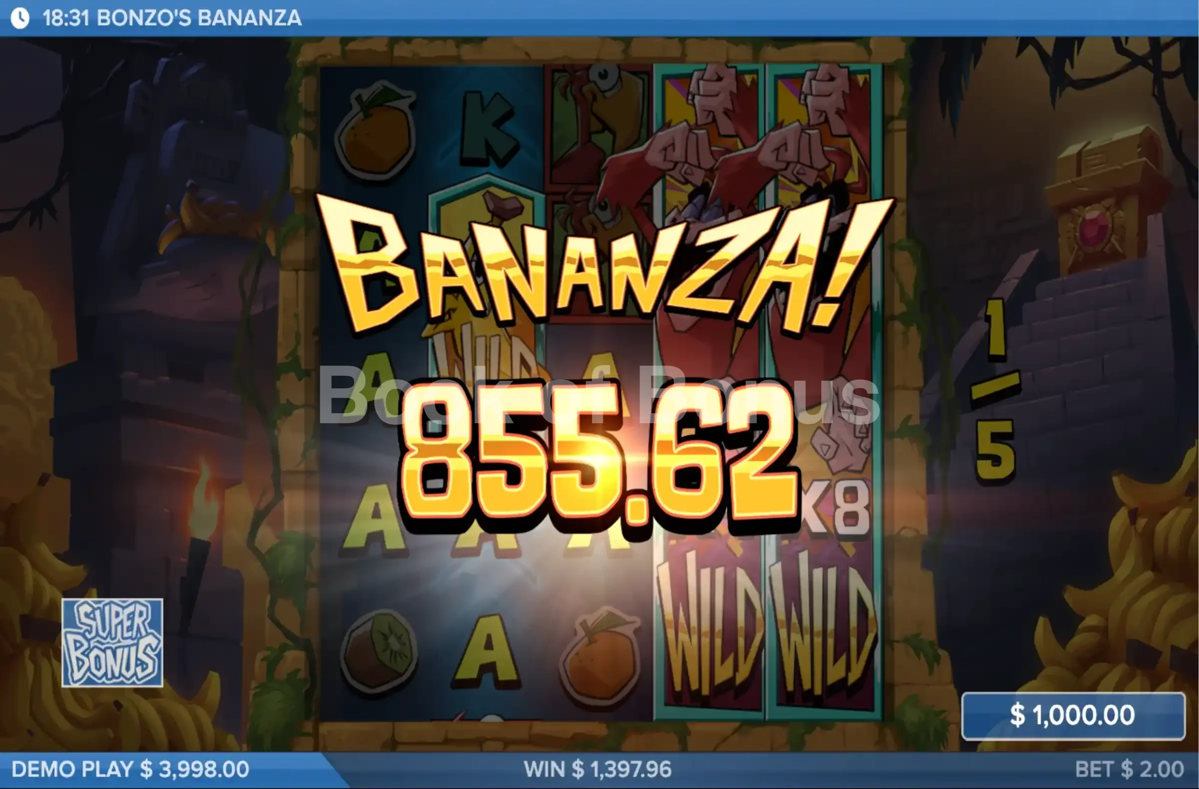 Bonzo’s Bananza par ELK Studios - gros gain