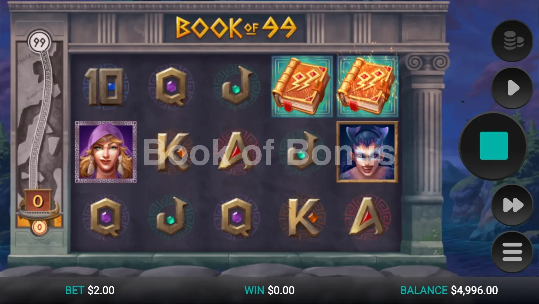 Book of 99 par Relax Gaming - base game 2