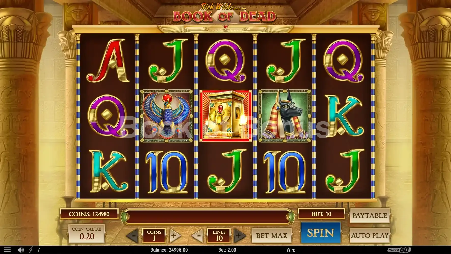 Book of Dead par Play'n GO - base game 2