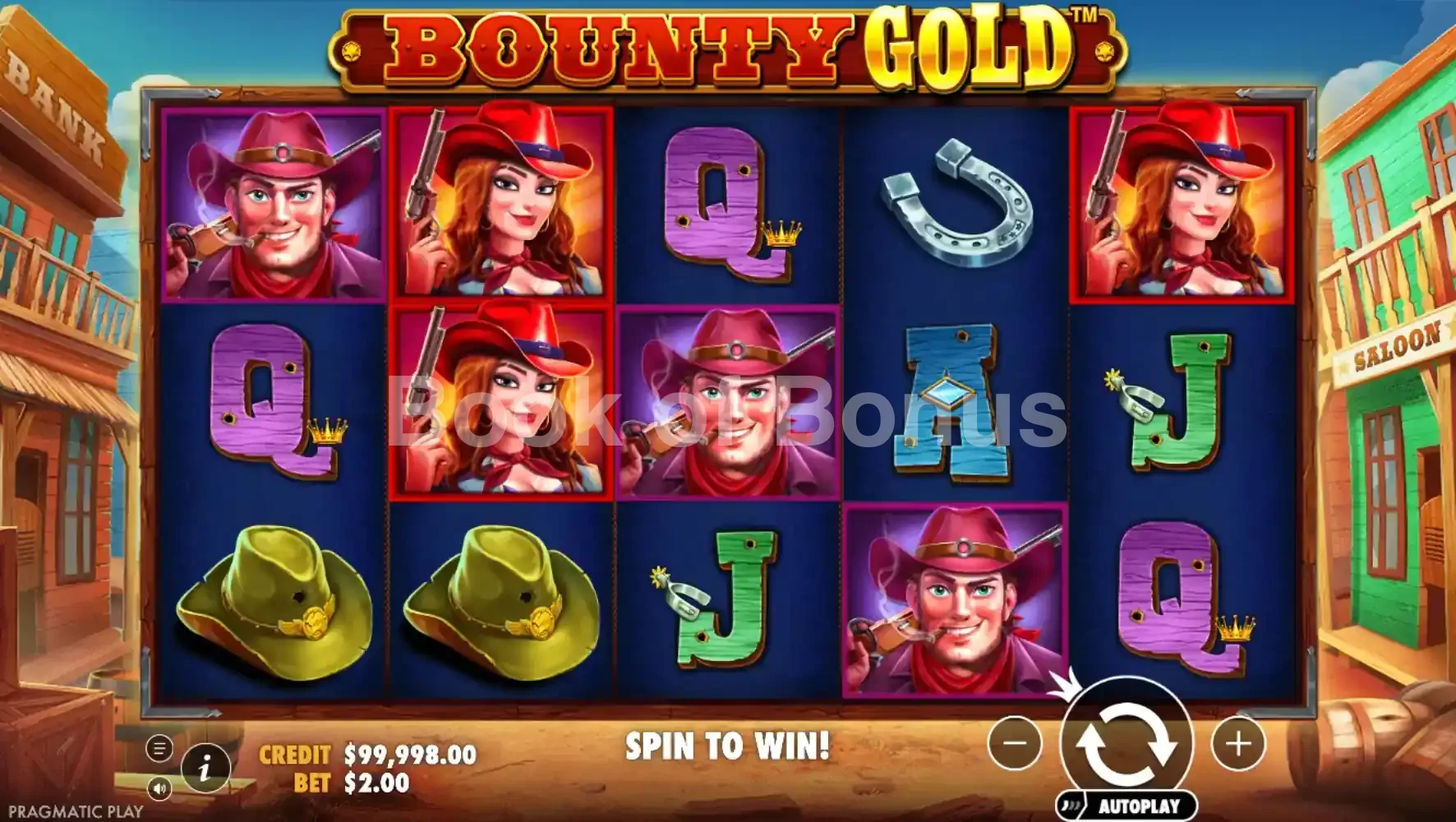 Bounty Gold par Pragmatic Play - jeu de base et disposition des rouleaux