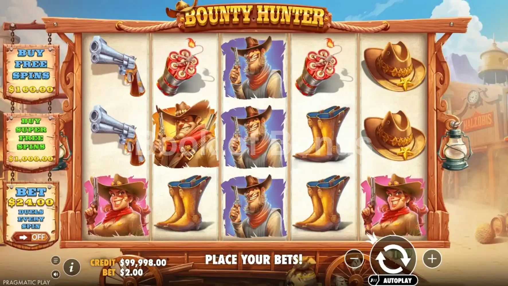 Bounty Hunter par Pragmatic Play - jeu de base et disposition des rouleaux