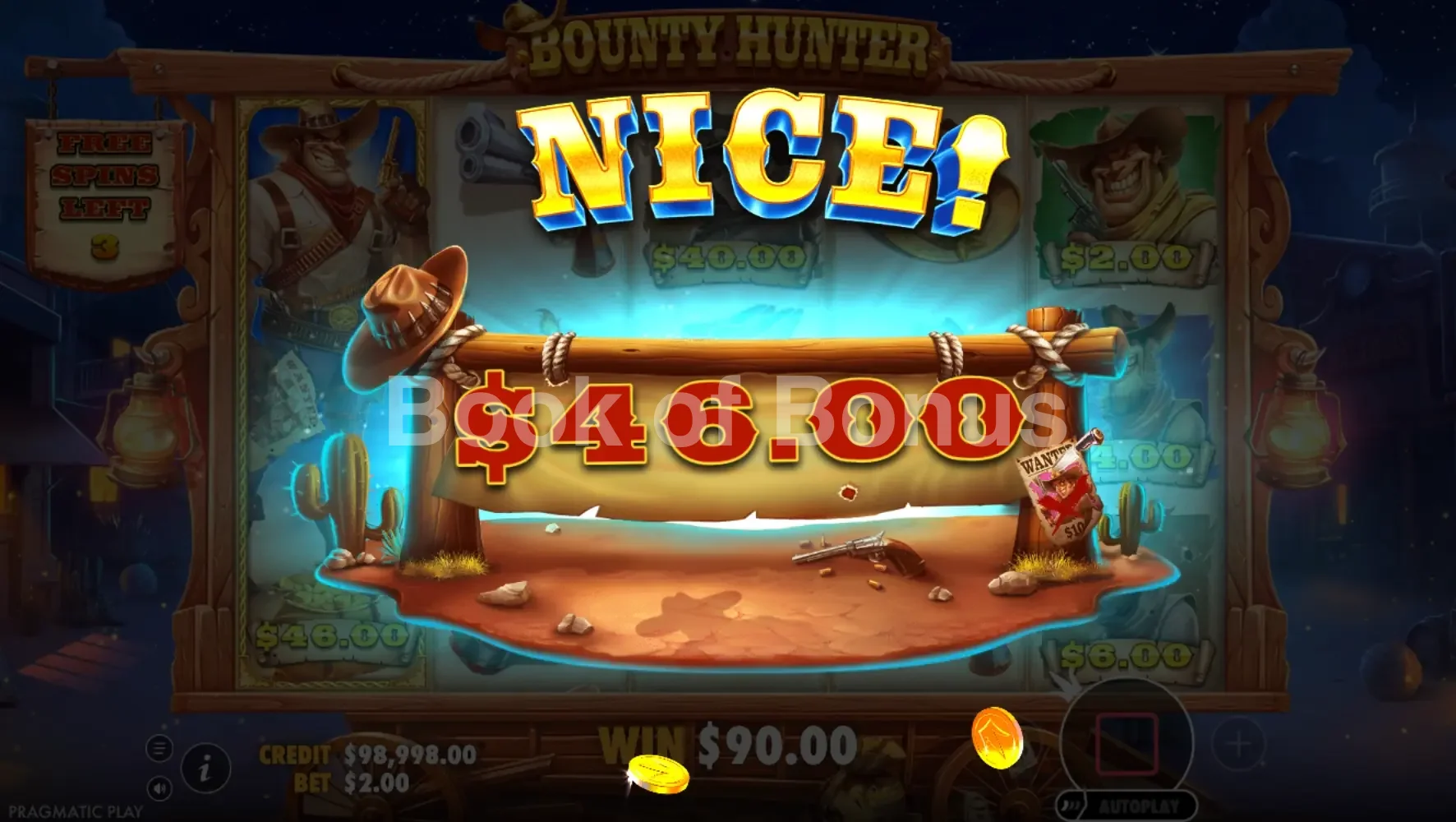 Bounty Hunter par Pragmatic Play - gros gain