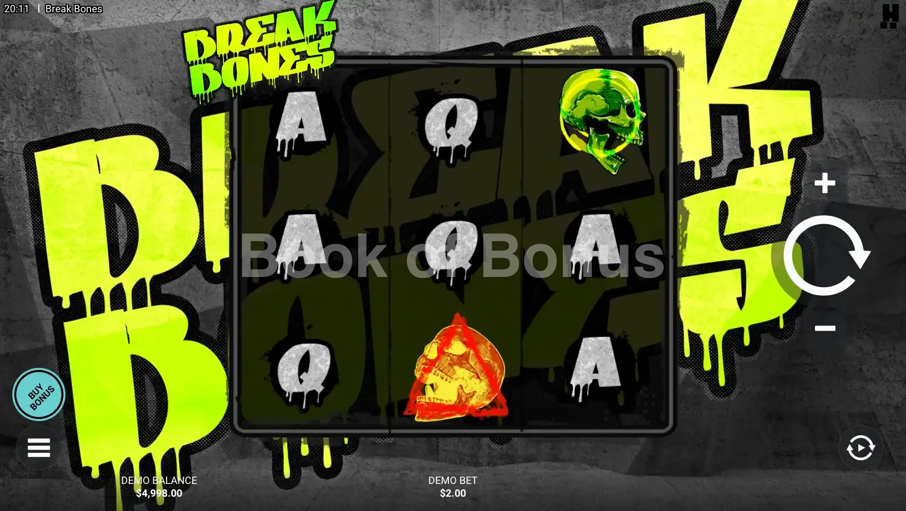 Break Bones par Hacksaw Gaming - jeu de base et disposition des rouleaux