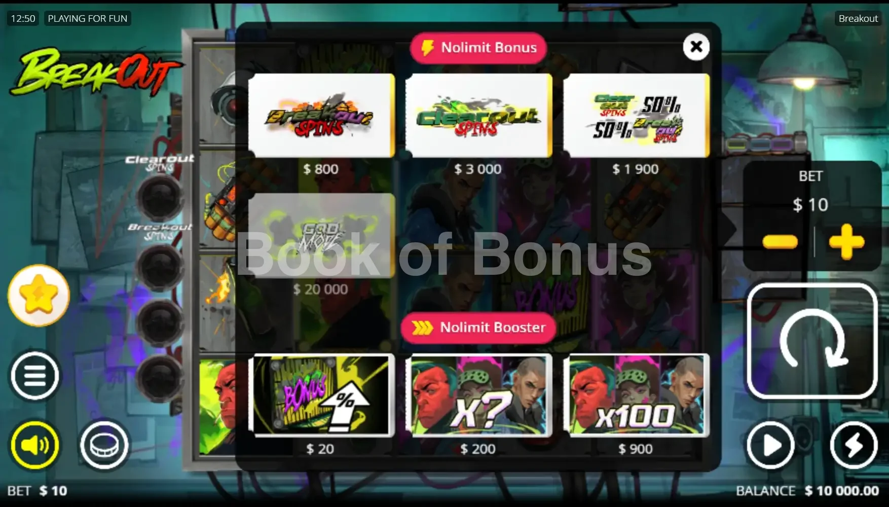 Achat de bonus Breakout