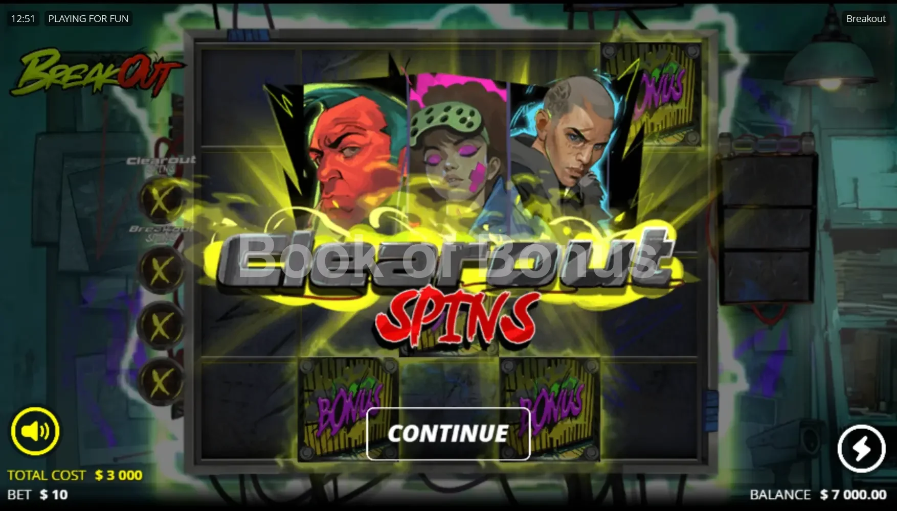 Tours gratuits Breakout Lockdown Spins