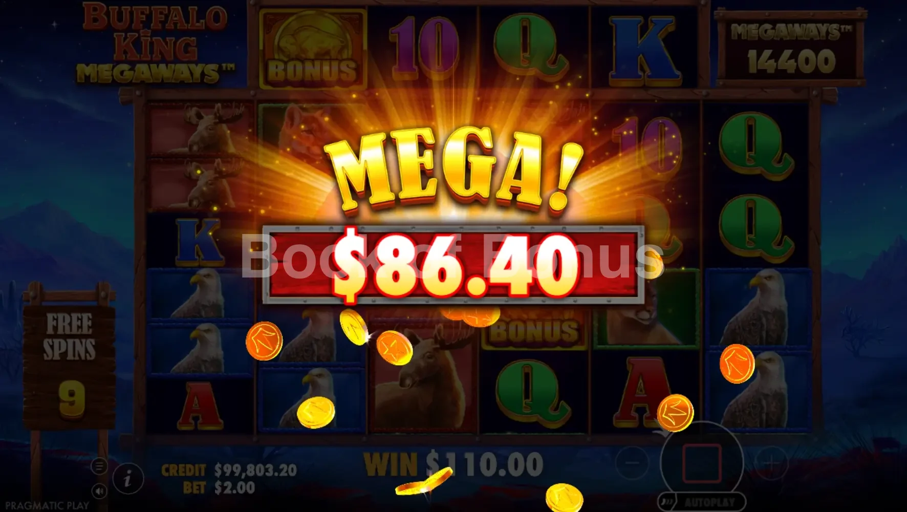 Buffalo King Megaways par Pragmatic Play - gros gain