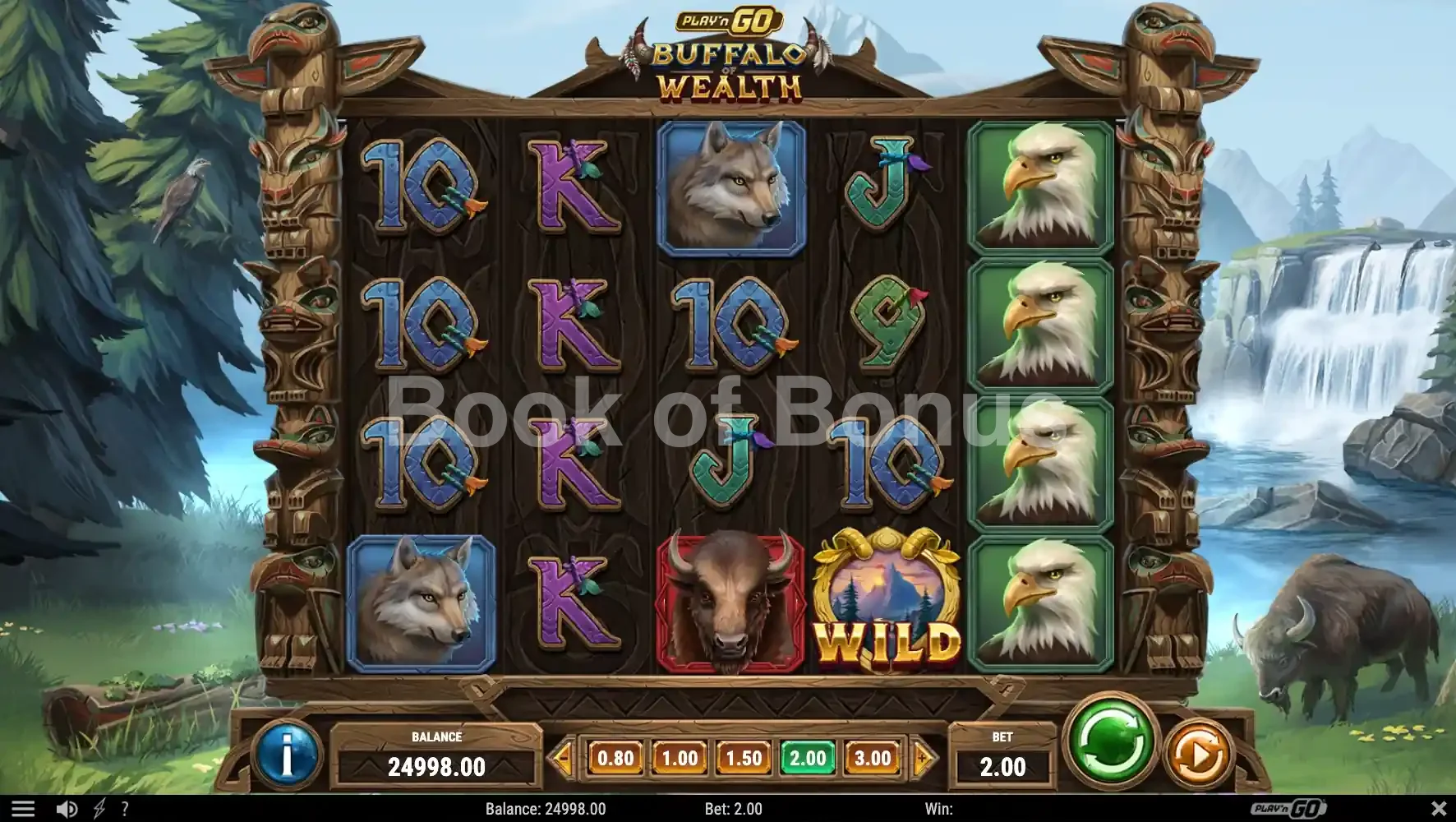 Buffalo of Wealth par Play'n GO - jeu de base et disposition des rouleaux