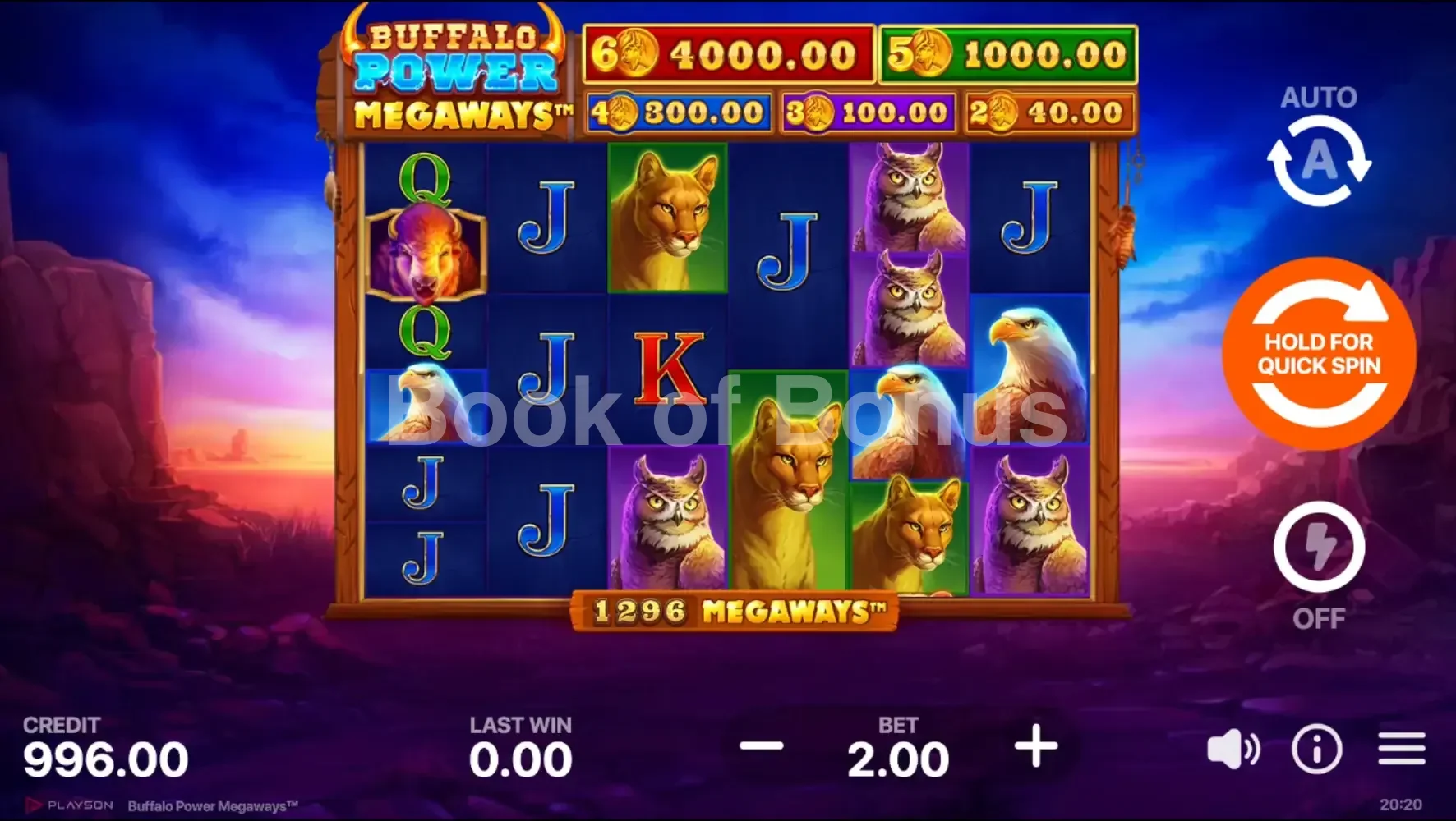 Buffalo Power Megaways par Playson - base game 2