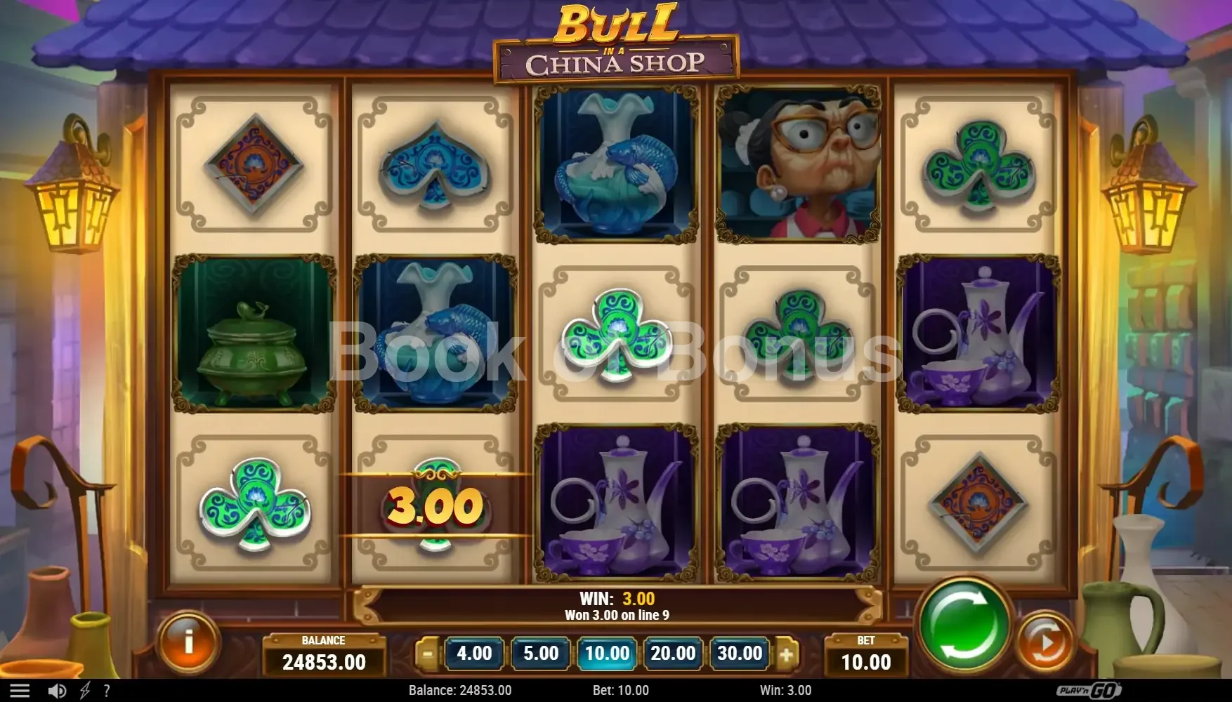 Bull in a China Shop par Play'n GO - spin result