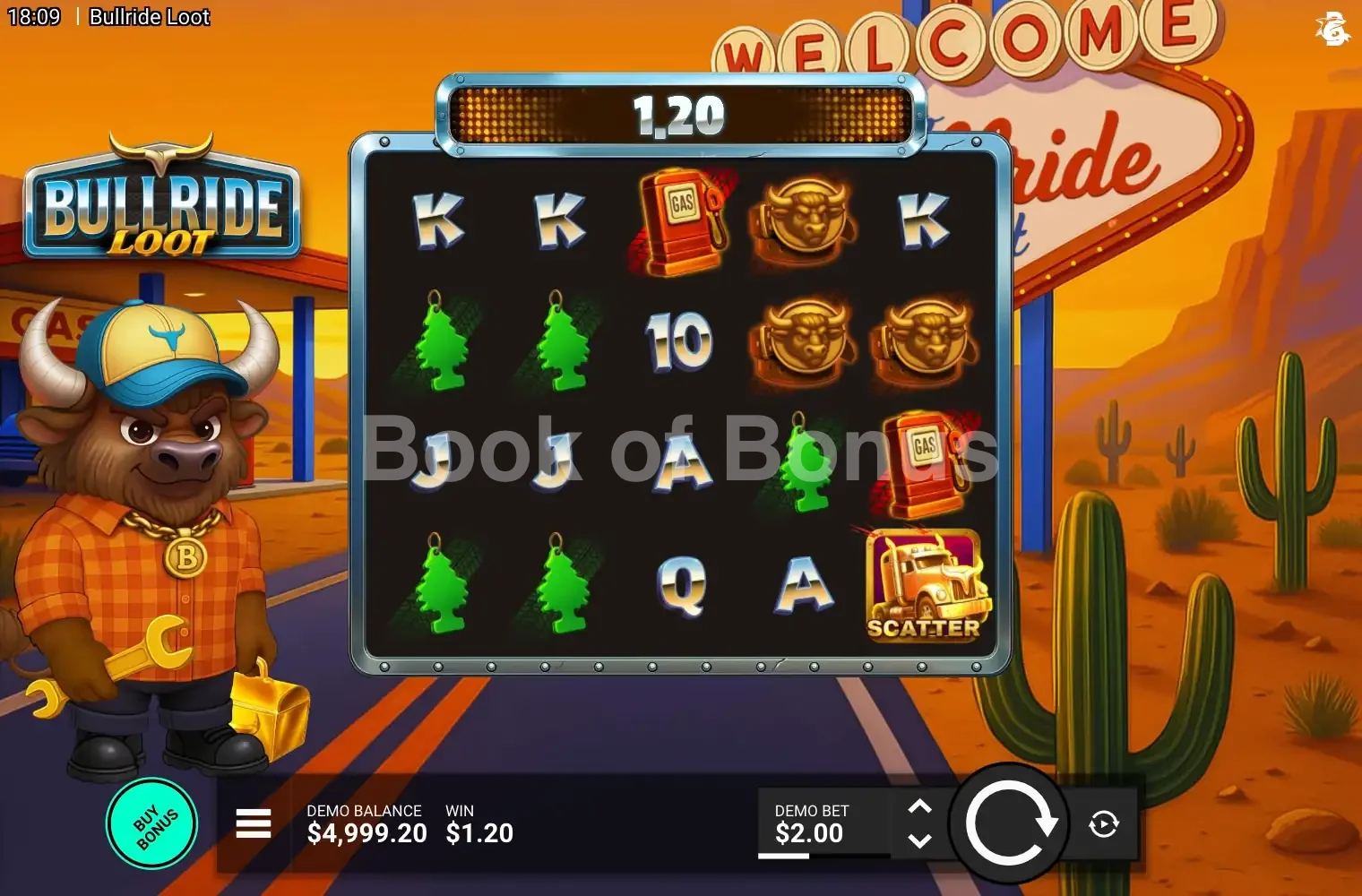 Bullride Loot par Hacksaw Gaming - jeu de base et disposition des rouleaux