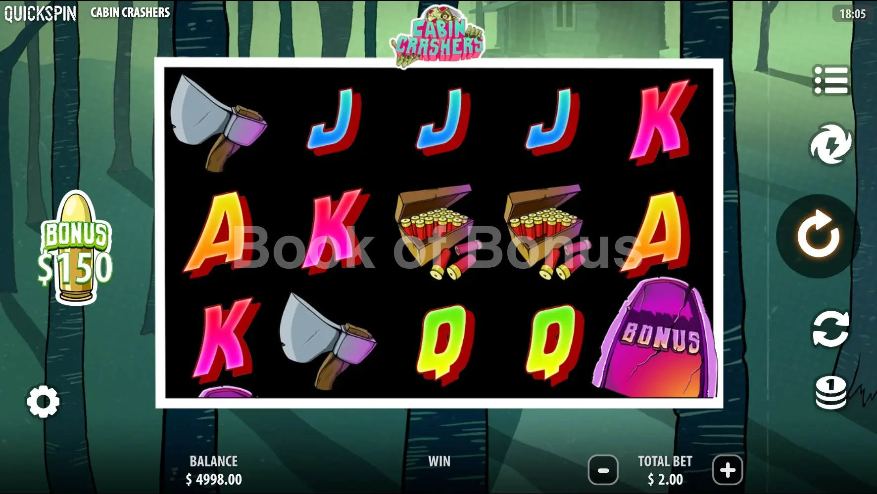 Cabin Crashers par Quickspin - jeu de base et disposition des rouleaux