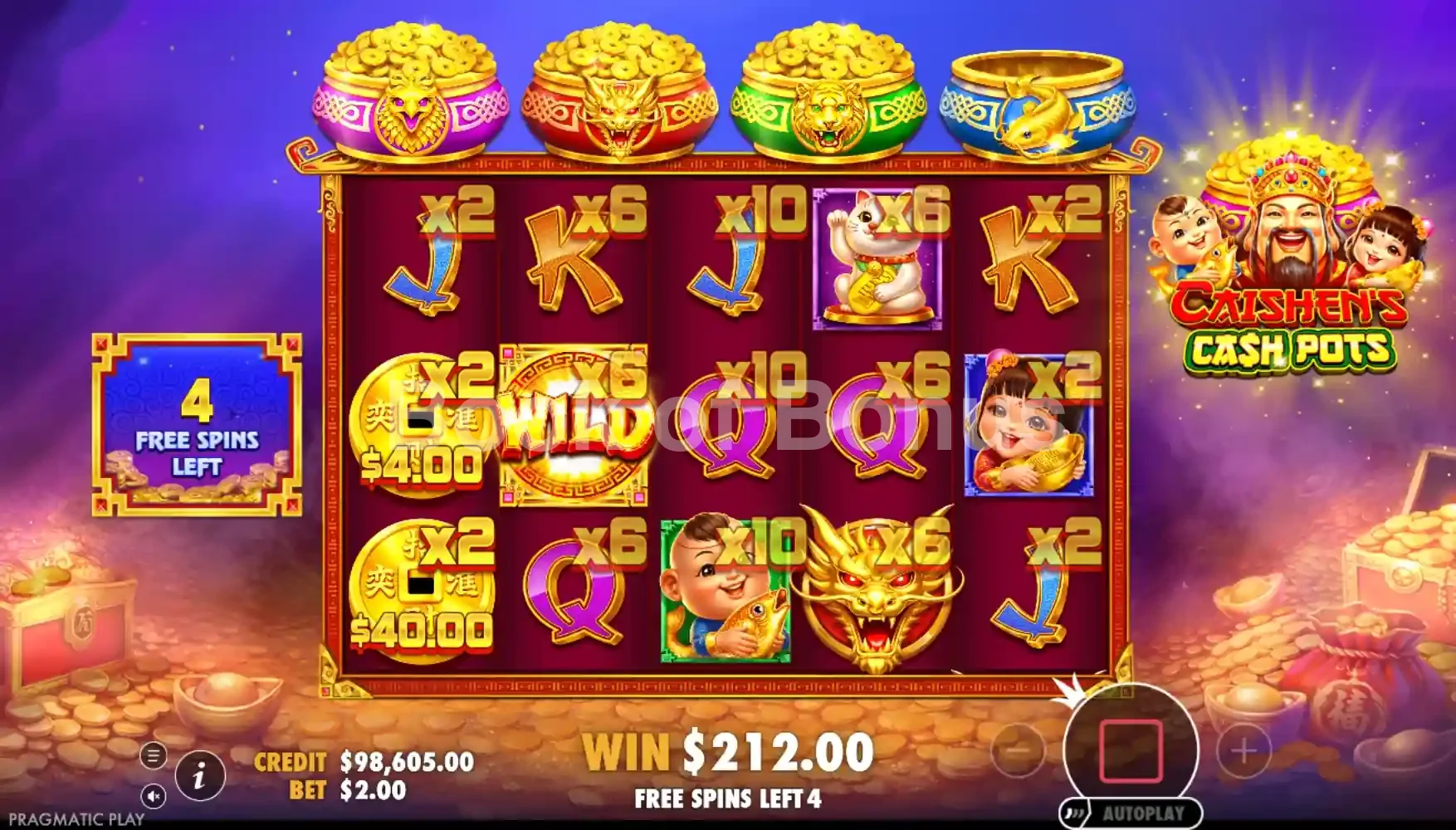 Caishen’s Cash Pots par Pragmatic Play - tours gratuits