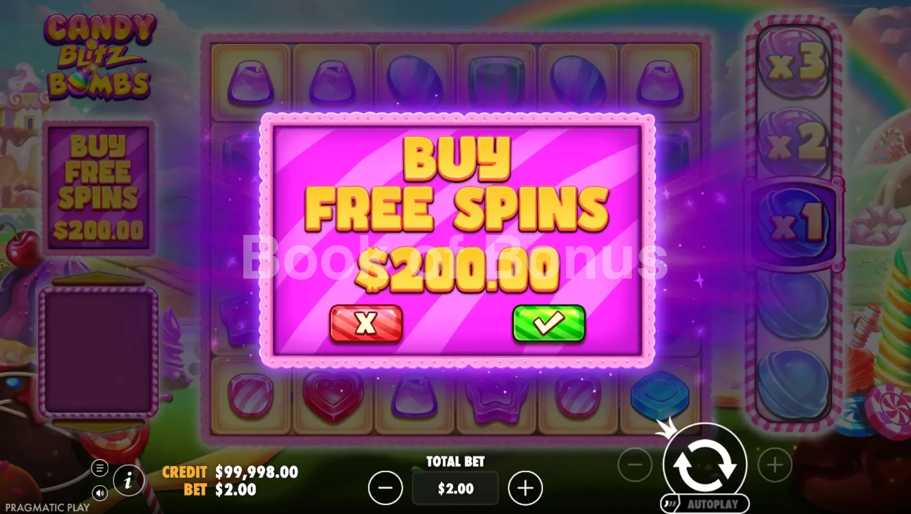 Achat de bonus Candy Blitz Bombs