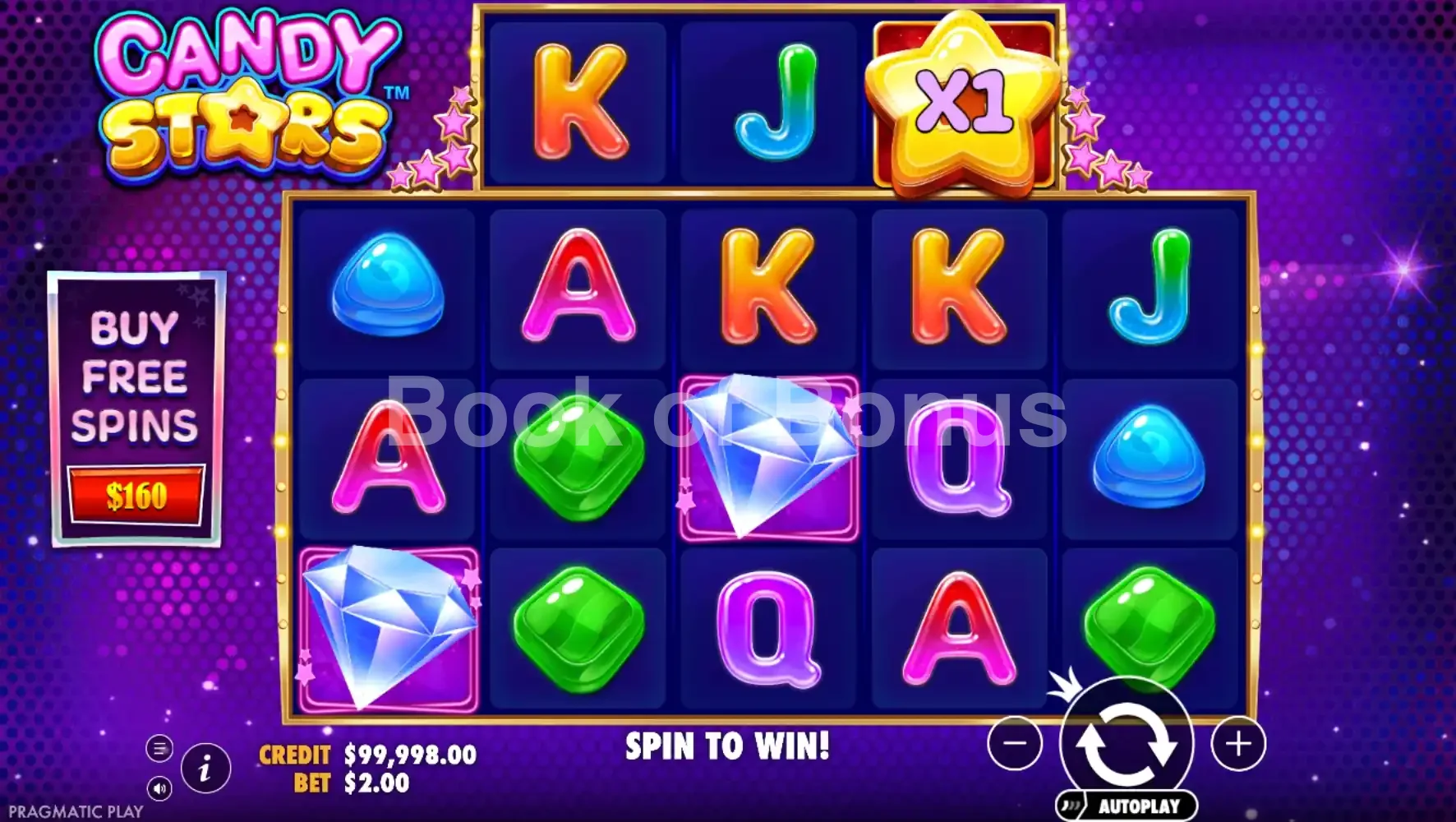 Candy Stars par Pragmatic Play - jeu de base et disposition des rouleaux