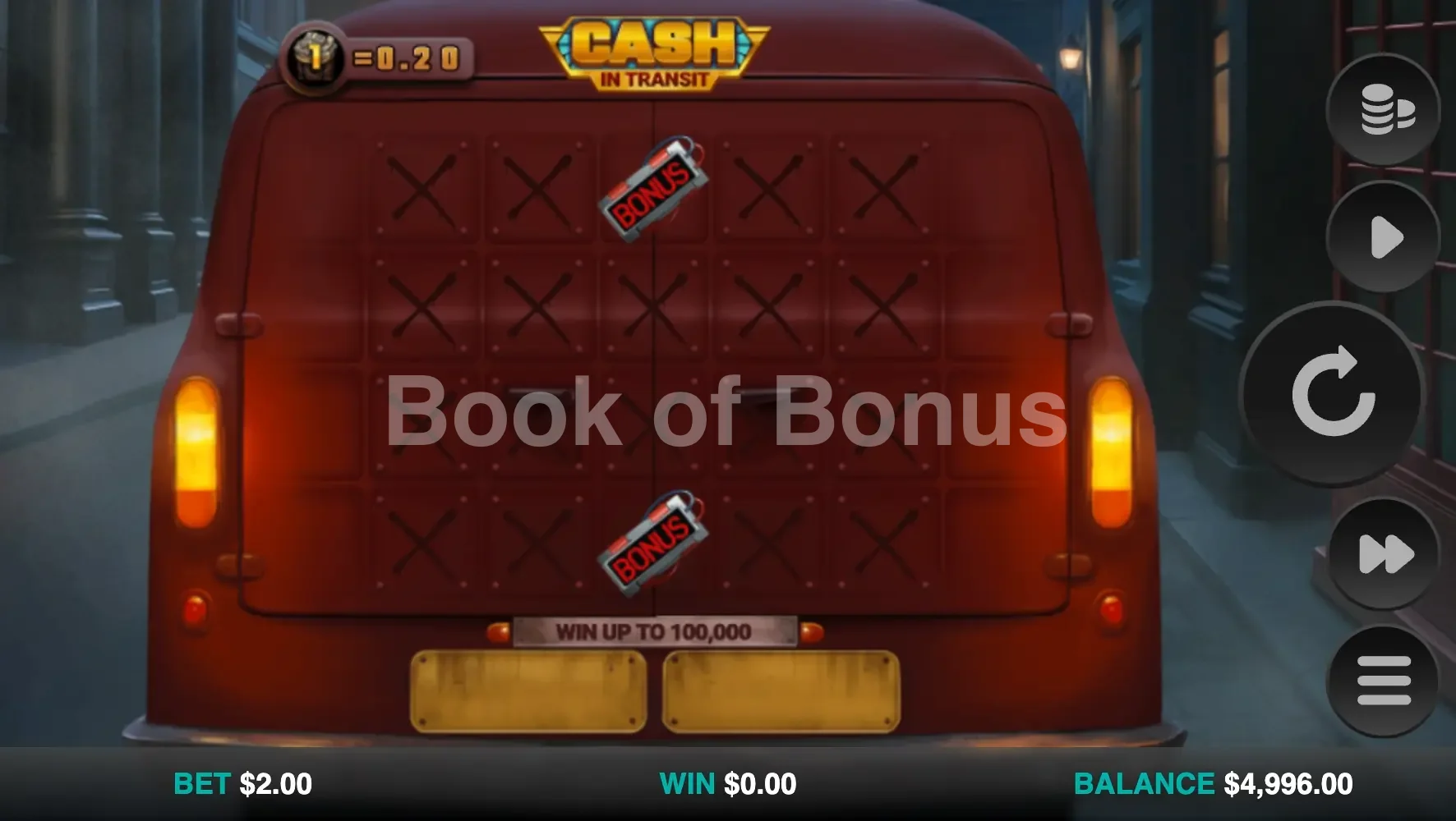 Cash in Transit par Relax Gaming - jeu de base et disposition des rouleaux