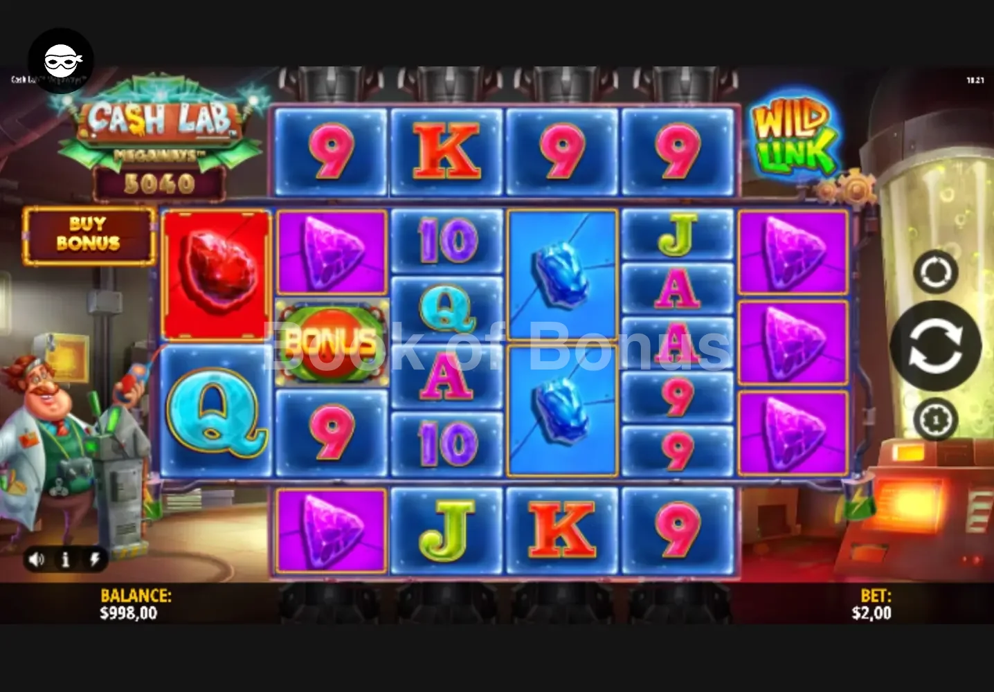 Cash Lab Megaways par iSoftBet - jeu de base et disposition des rouleaux