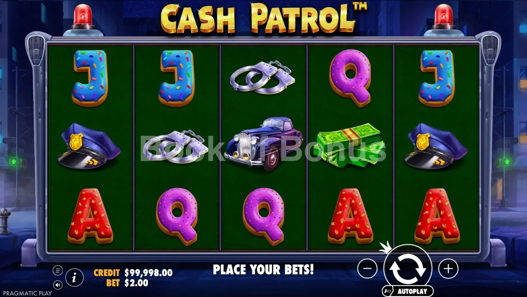 Cash Patrol par Pragmatic Play - jeu de base et disposition des rouleaux