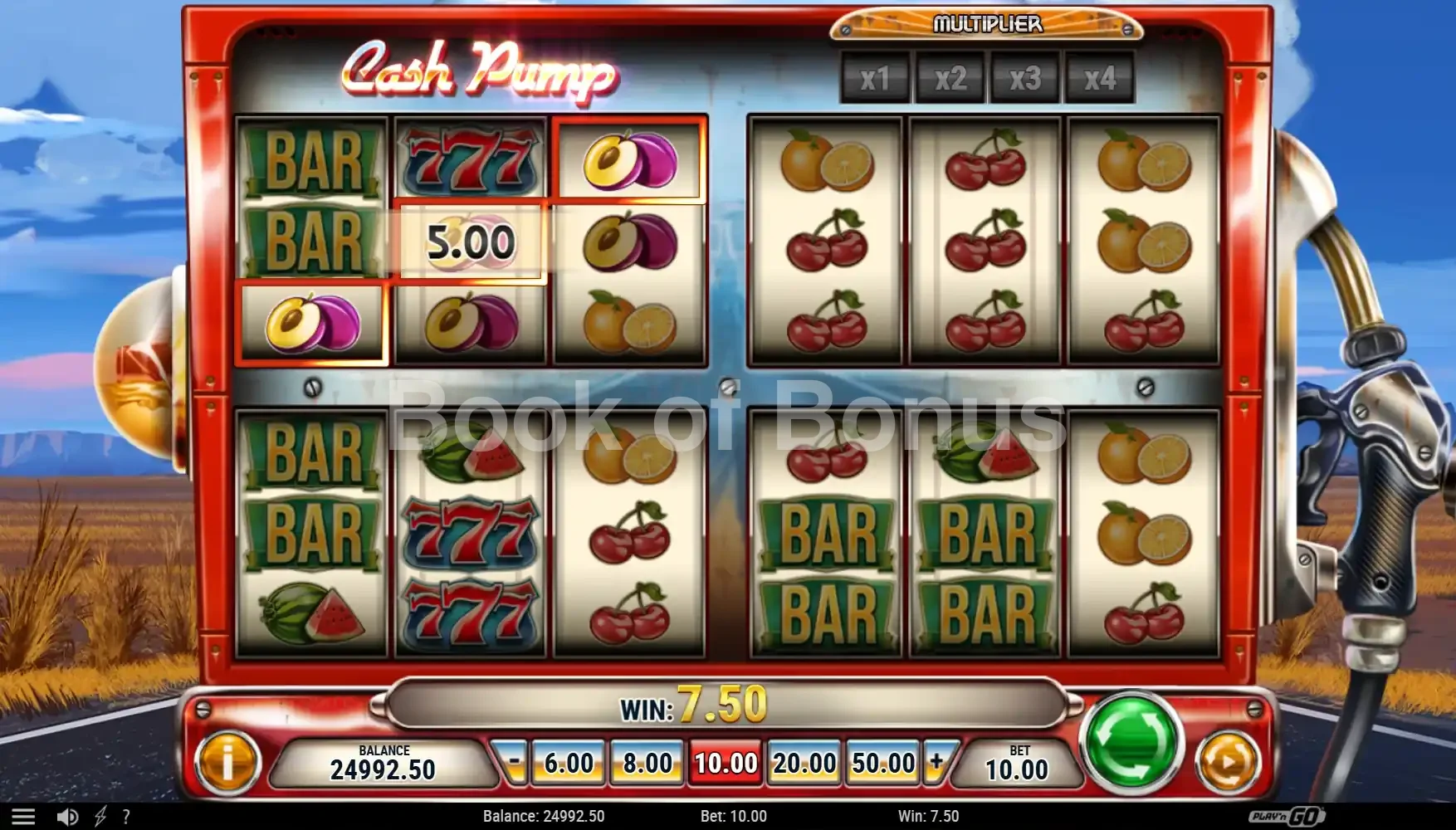 Cash Pump par Play'n GO - spin result