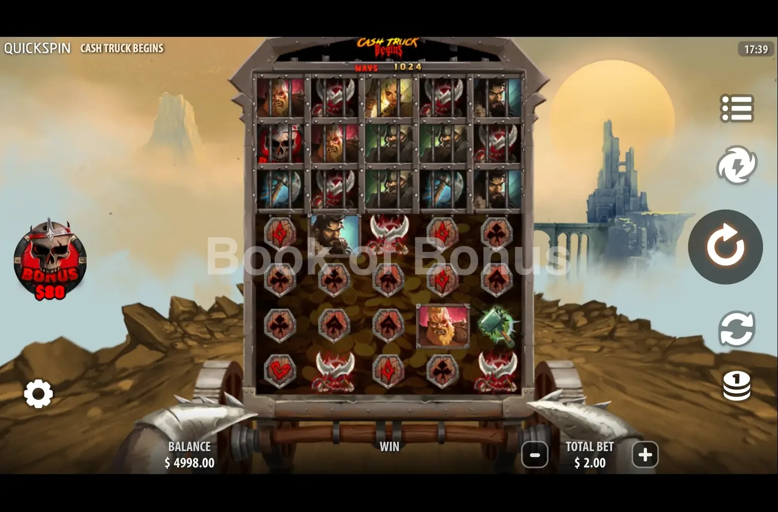 Cash Truck Begins par Quickspin - jeu de base et disposition des rouleaux