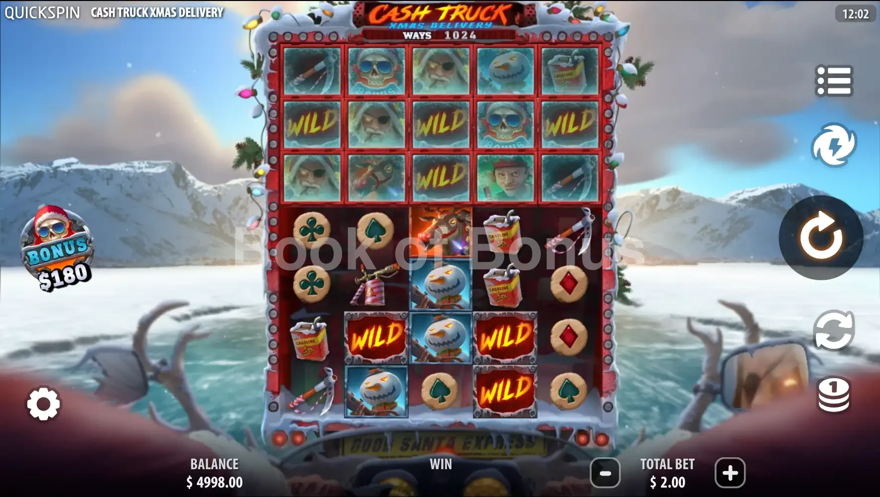 Cash Truck Xmas Delivery par Quickspin - jeu de base et disposition des rouleaux