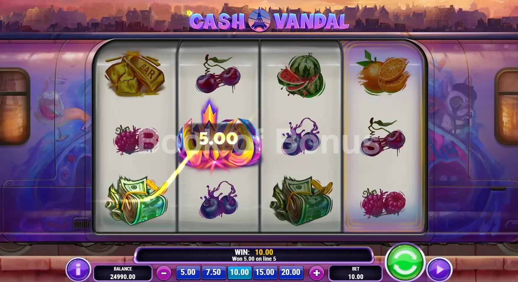 Résultat de spin Cash Vandal