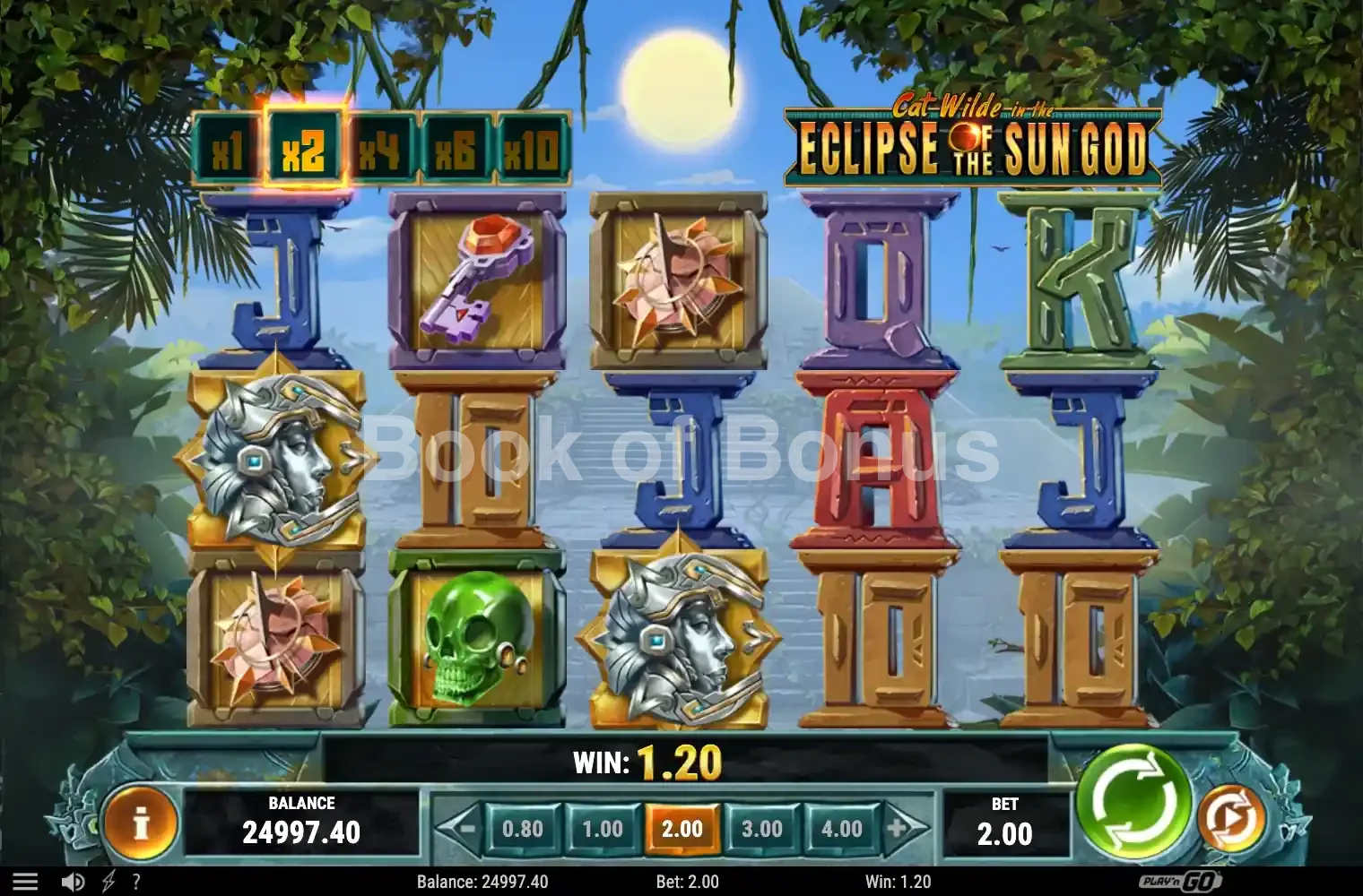 Cat Wilde in the Eclipse of the Sun God par Play'n GO - jeu de base et disposition des rouleaux