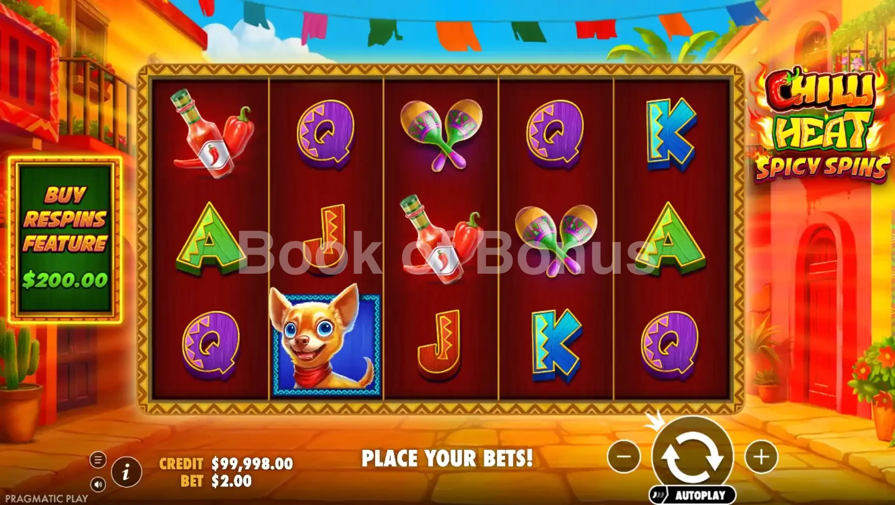 Chilli Heat Spicy Spins par Pragmatic Play - jeu de base et disposition des rouleaux