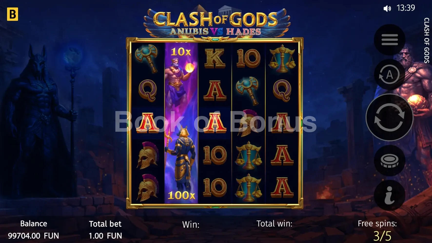 Clash of Gods Anubis vs Hades par BGaming - tours gratuits