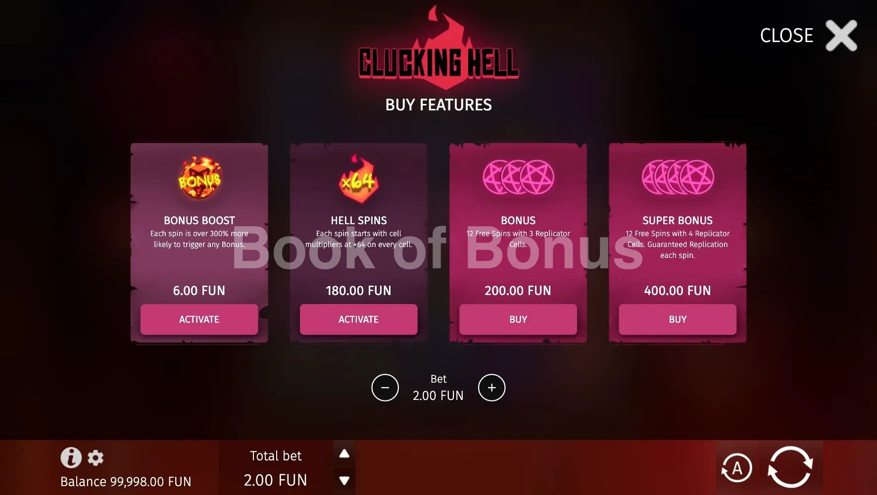 Options Bonus Buy Clucking Hell