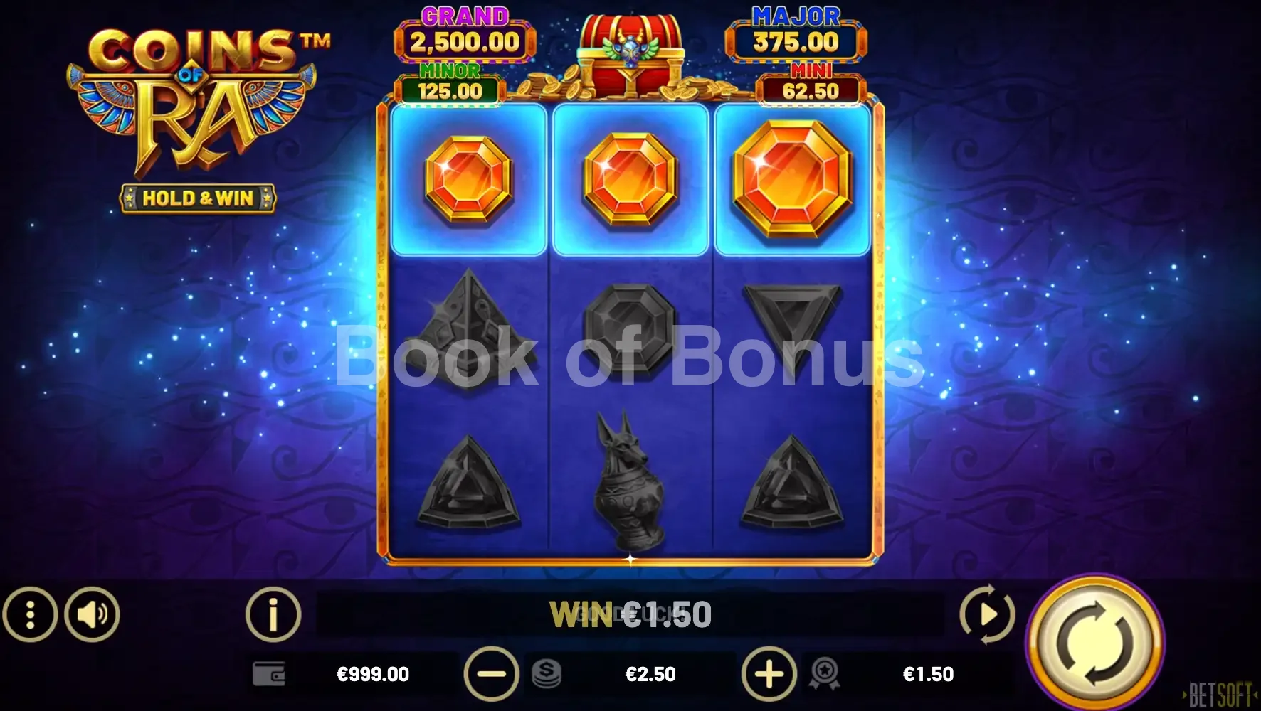 Rouleaux en action Coins of Ra
