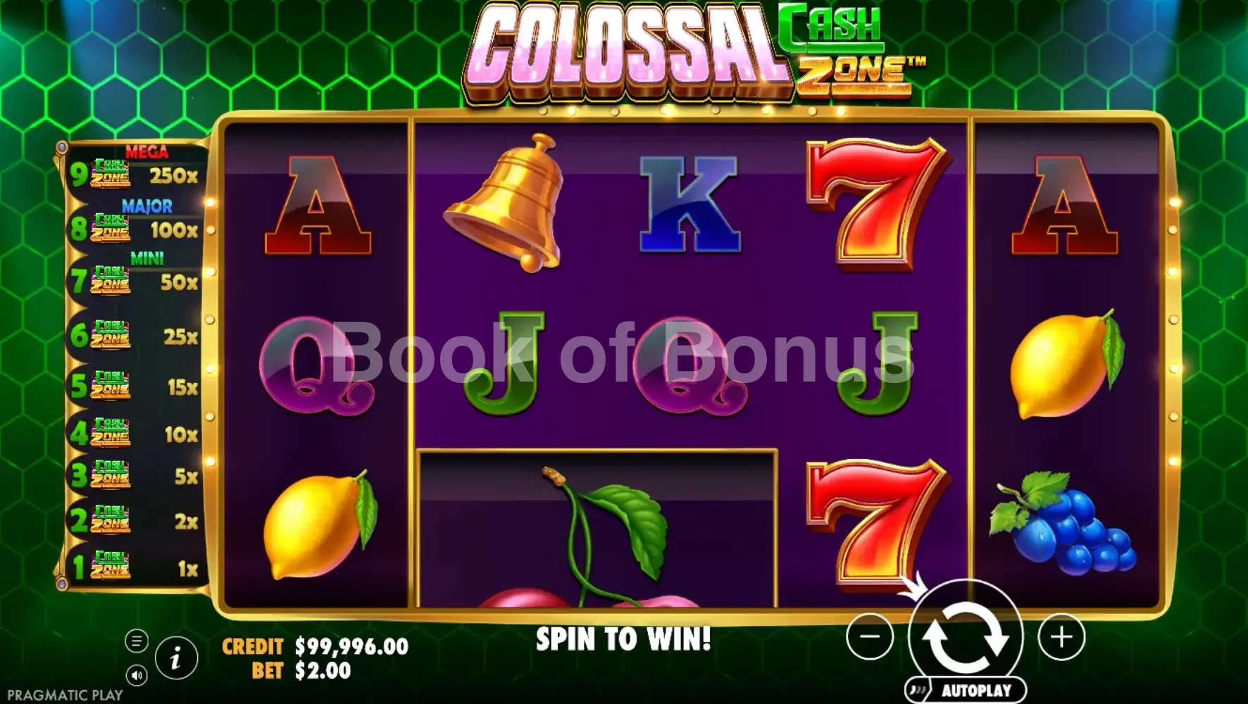 Colossal Cash Zone par Pragmatic Play - base game 2