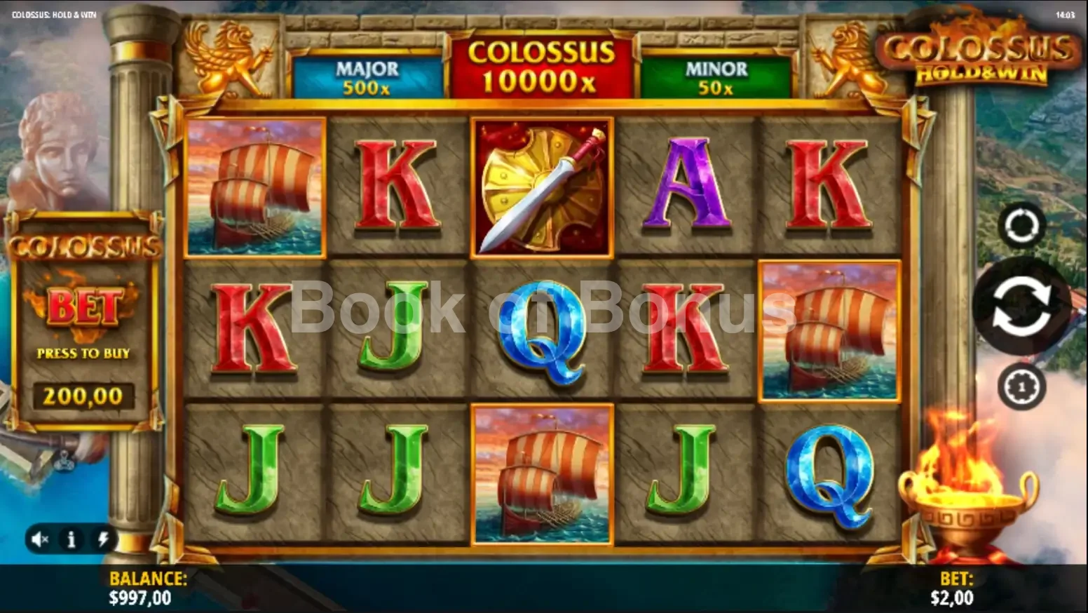 Colossus Hold & Win par iSoftBet - jeu de base et disposition des rouleaux