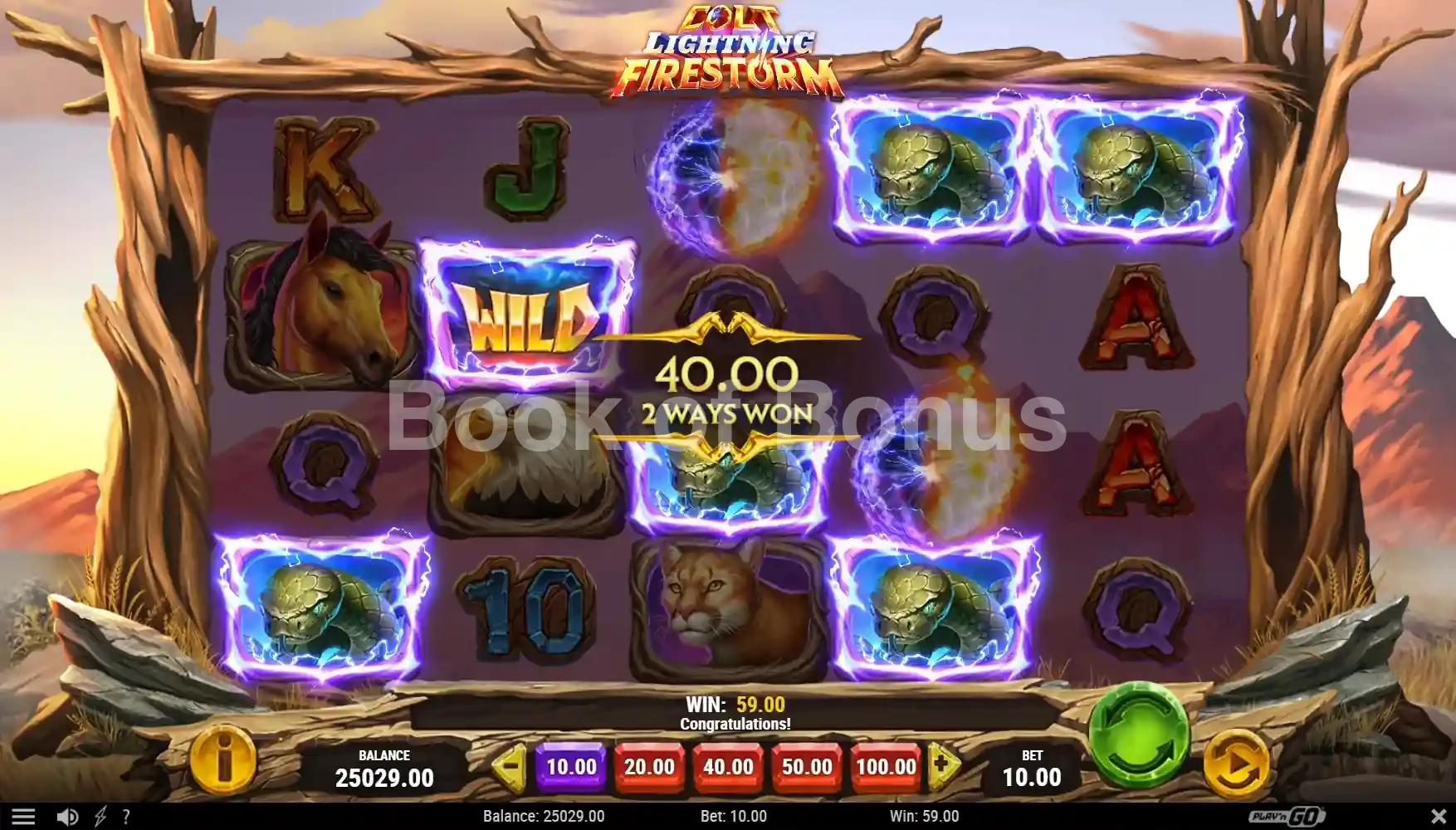 Colt Lightning Firestorm par Play'n GO - spin result