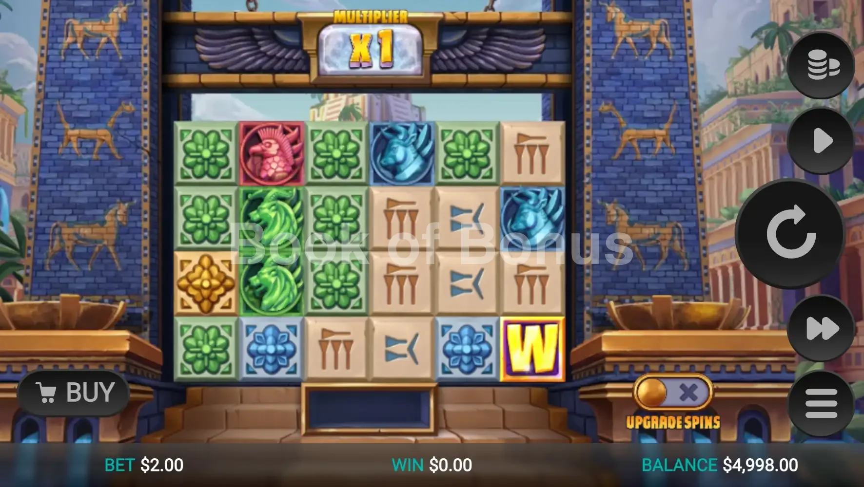 Conquer Babylon par Relax Gaming - jeu de base et disposition des rouleaux
