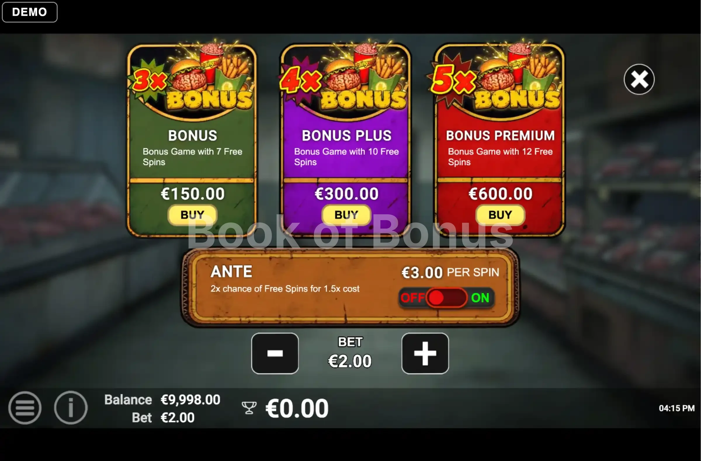 Corpse Cart par Avatar UX - menu d'achat de bonus et options