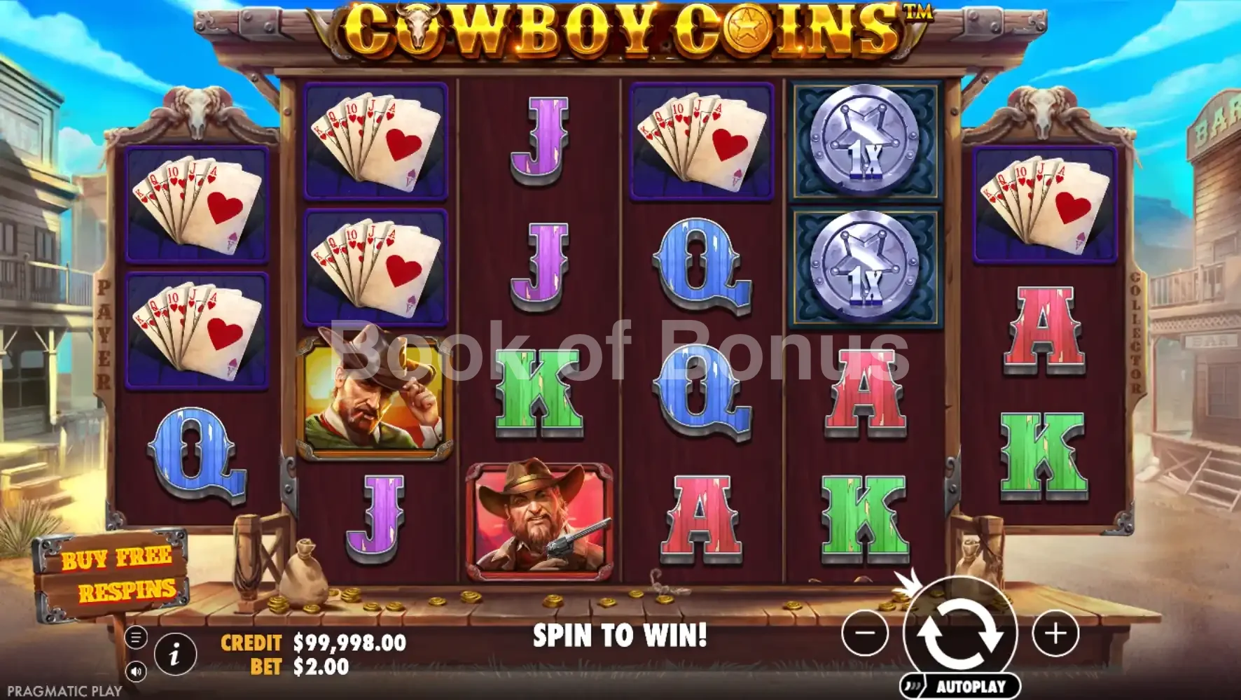 Cowboy Coins par Pragmatic Play - jeu de base et disposition des rouleaux