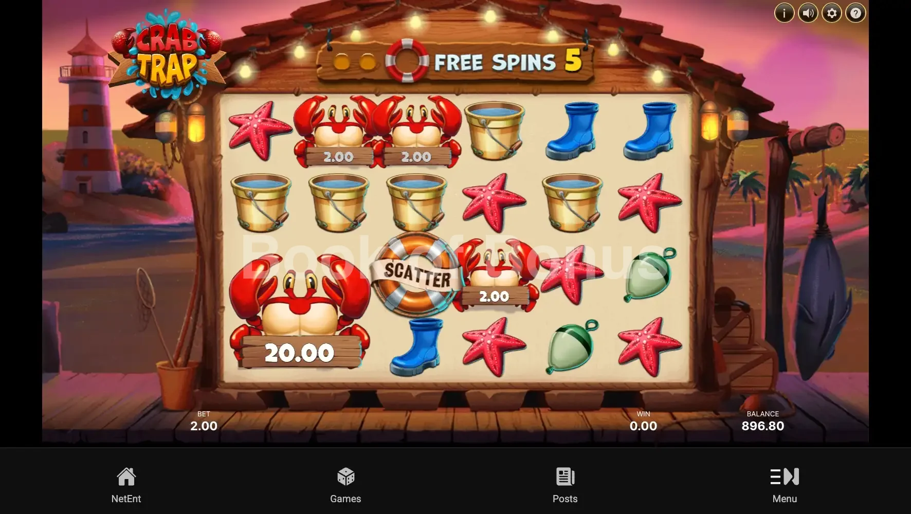 Crab Trap par NetEnt - tours gratuits
