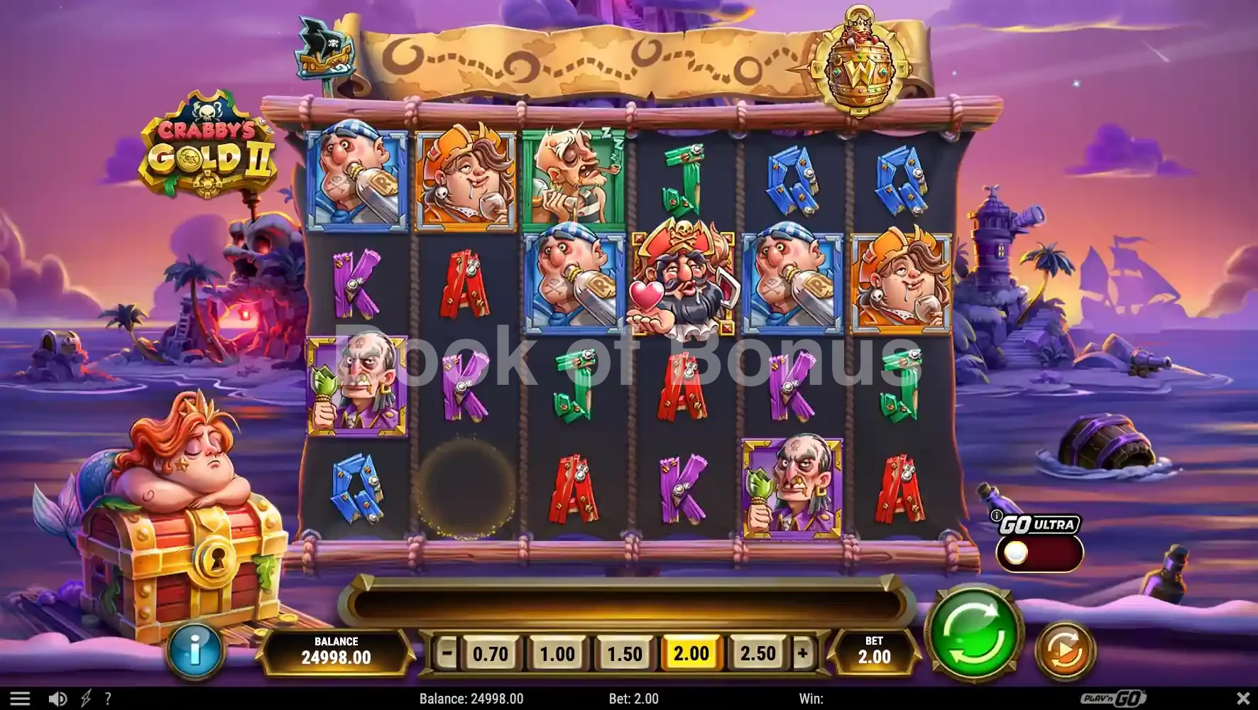 Crabby’s Gold 2 par Play'n GO - jeu de base et disposition des rouleaux