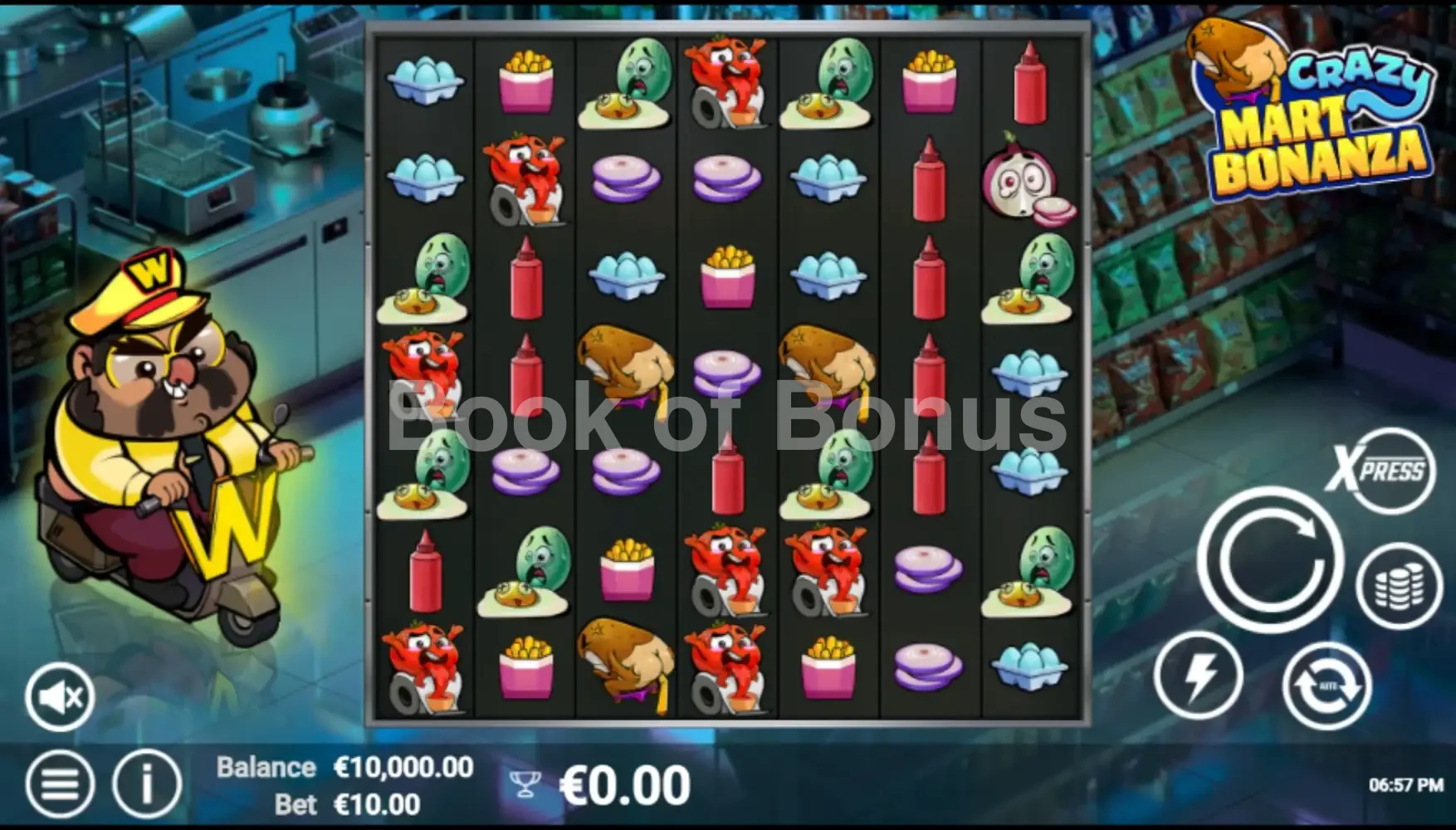 Crazy Mart Bonanza par Avatar UX - jeu de base et disposition des rouleaux